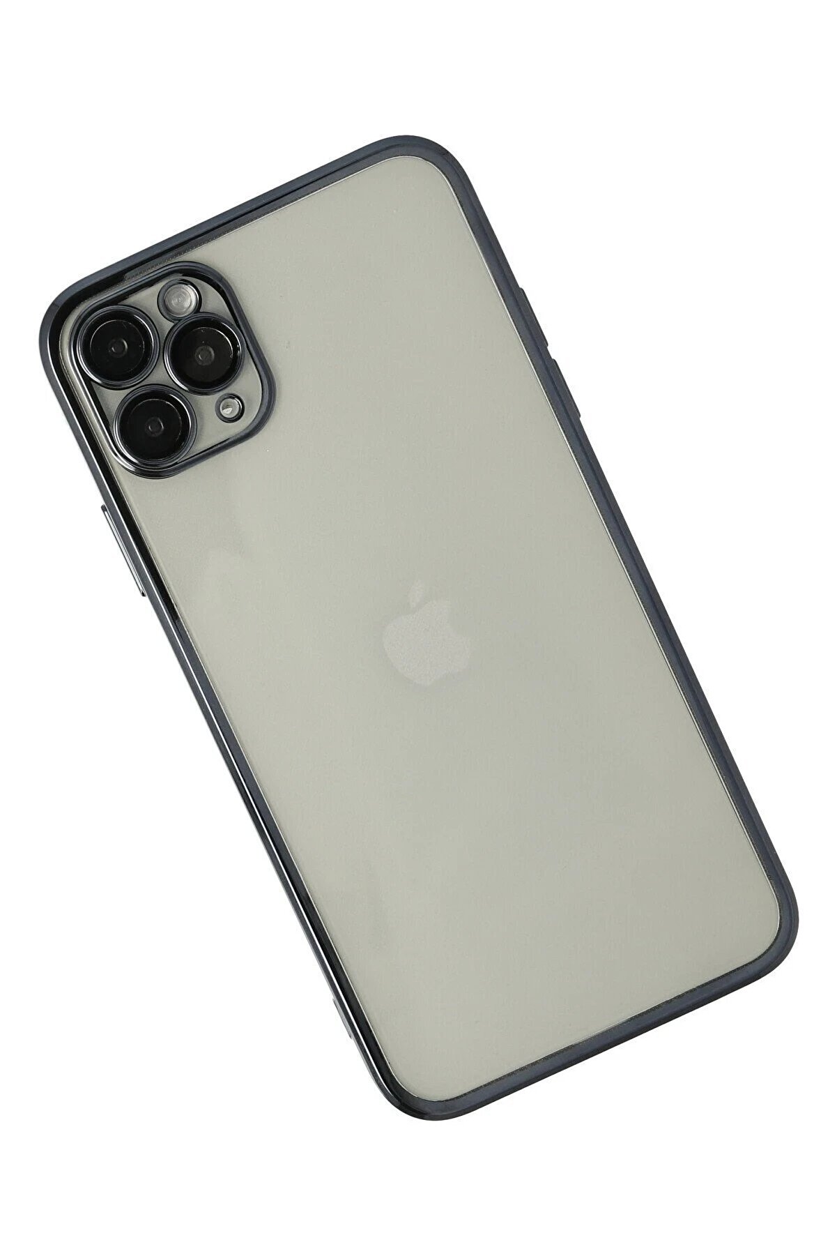 İphone 11 Pro Max Kılıf Lensli̇ Si̇li̇kon - Si̇yah - Dropx2131-6425