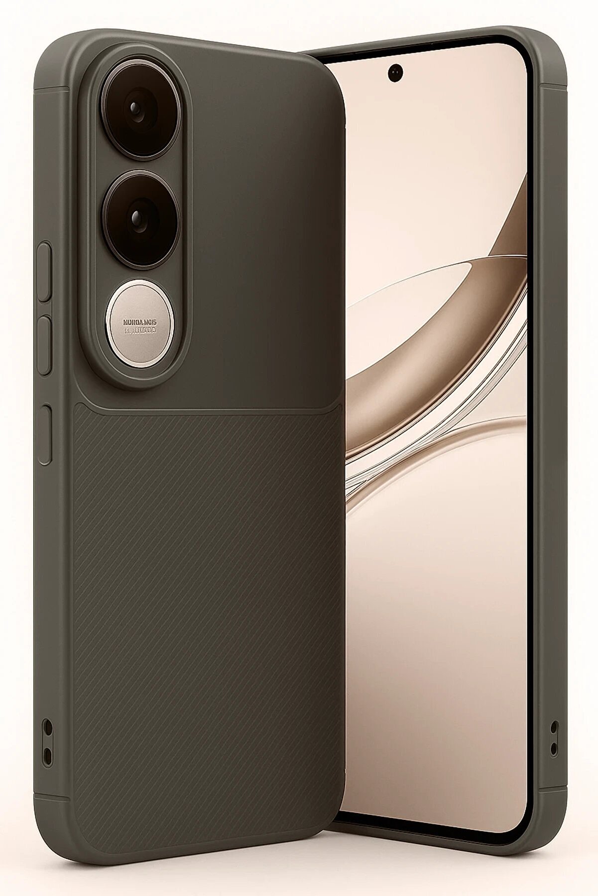 Vi̇vo V50 Li̇te 4G Auto Focus Karbon Kapak - Kahverengi̇ - Dropx8908-3415