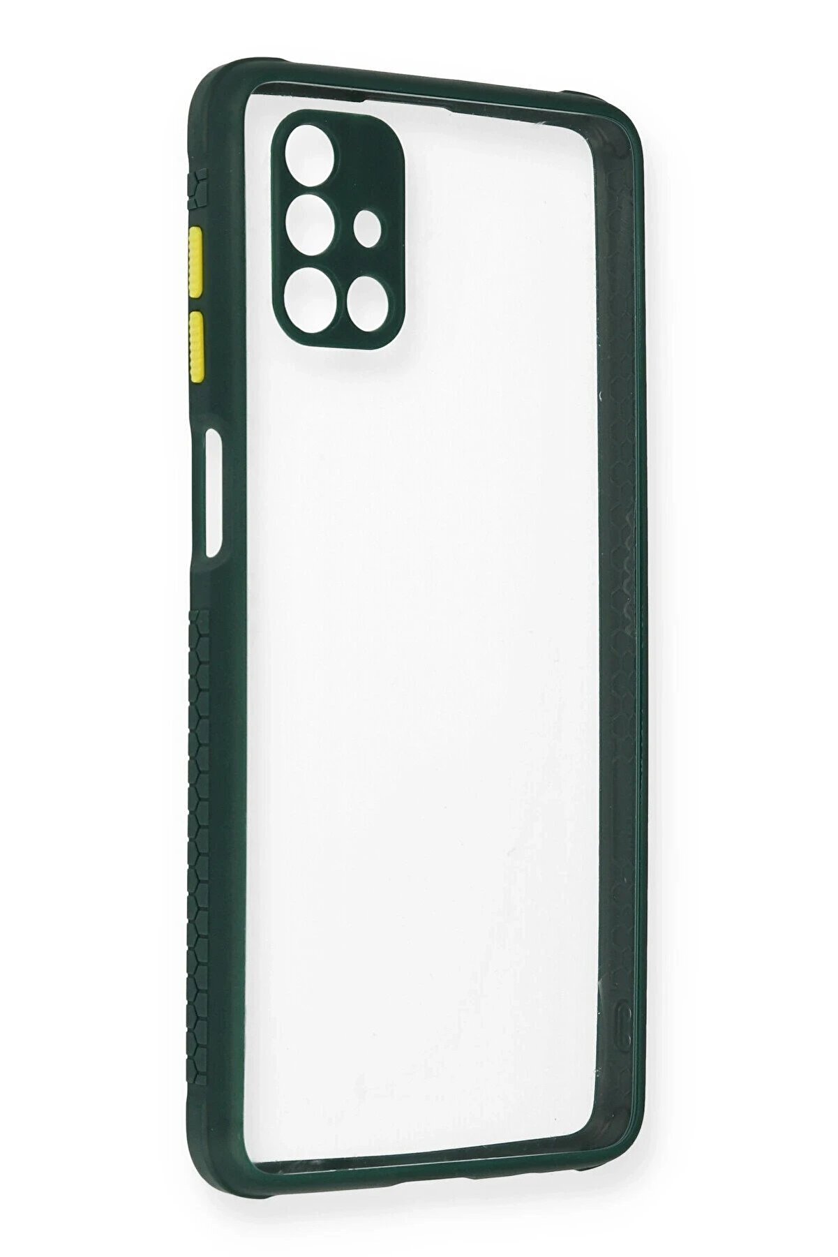 CepteToptan Samsung Galaxy M51 Kılıf Miami Şeffaf Silikon - Koyu Yeşil - DROPX8120-9813