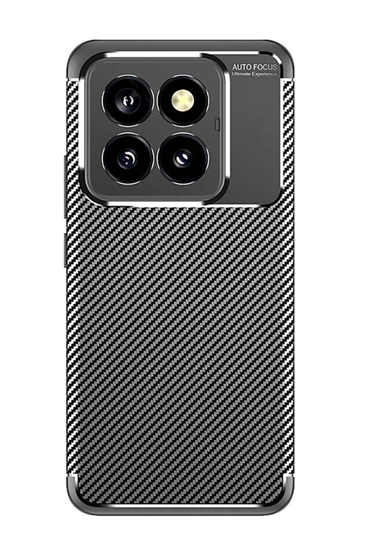 Xi̇aomi̇ Mi̇ 14T Pro Kılıf Auto Focus Karbon Kapak - Si̇yah - Dropx7305-6442