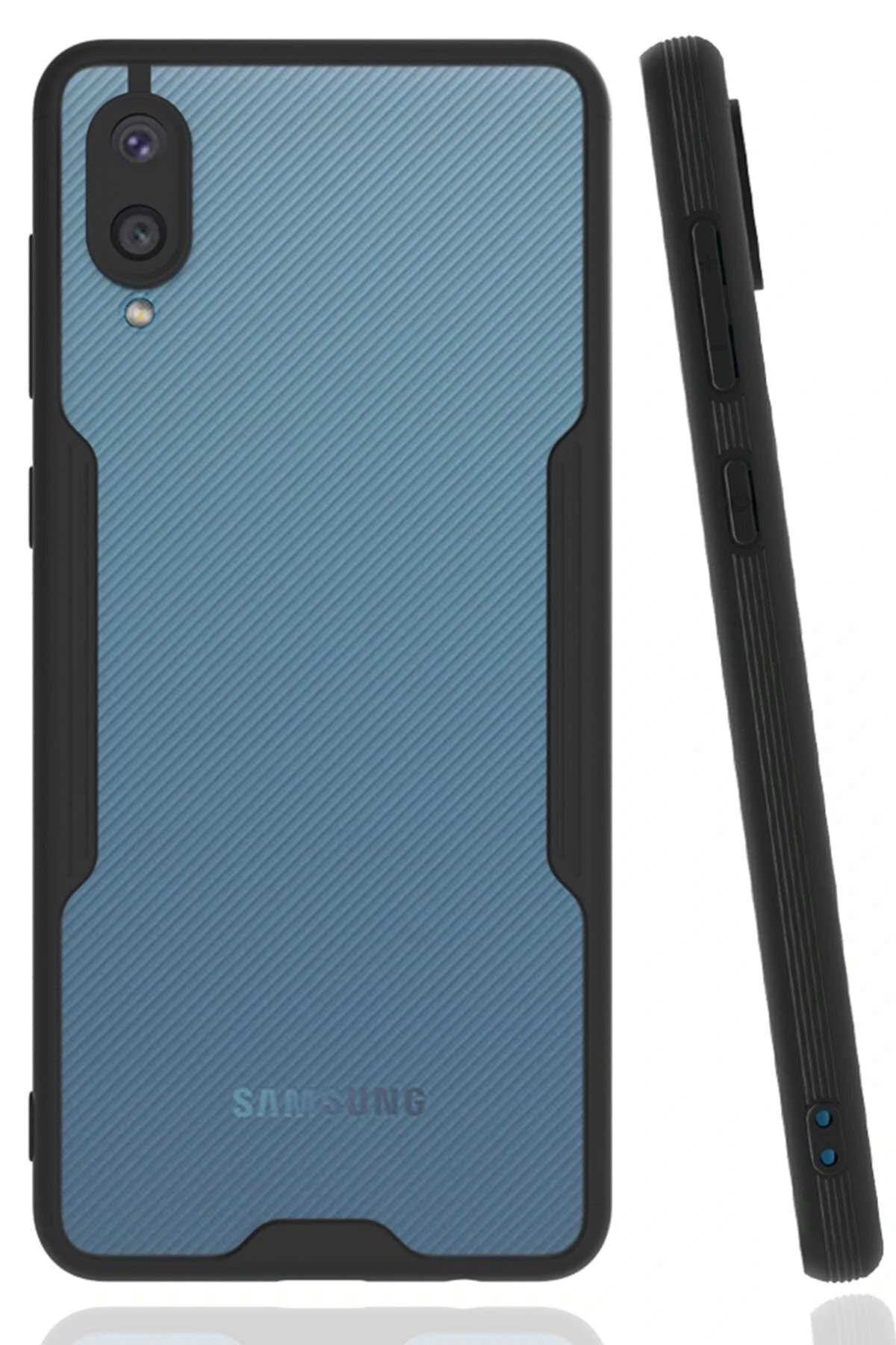 CepteToptan Samsung Galaxy A02 Kılıf Platin Silikon - Siyah - DROPX4987-7030