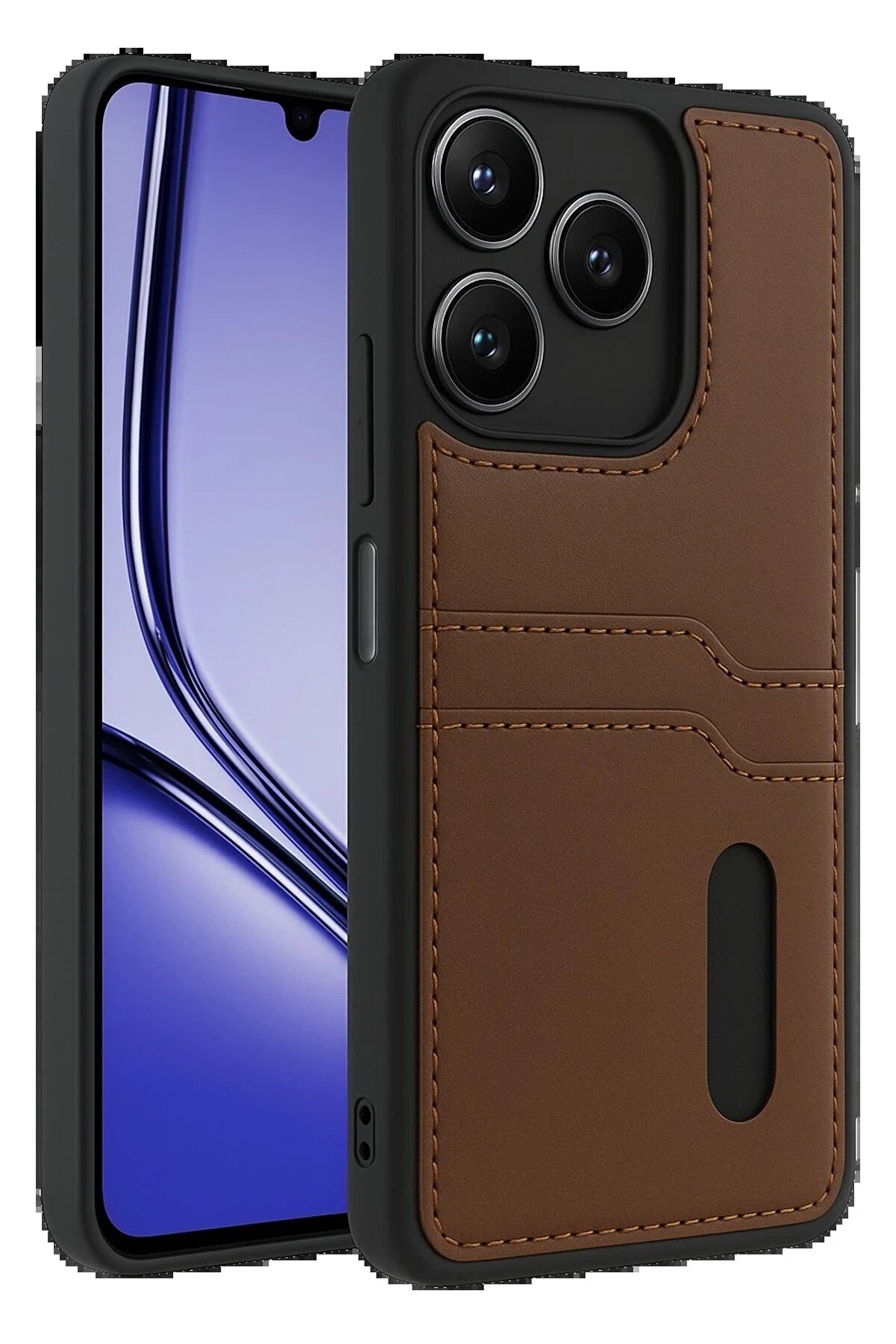 Realme Note 50 4G Kılıf Sara Kartvi̇zi̇tli̇ Deri̇ Kılıf - Taba - Dropx8146-9399