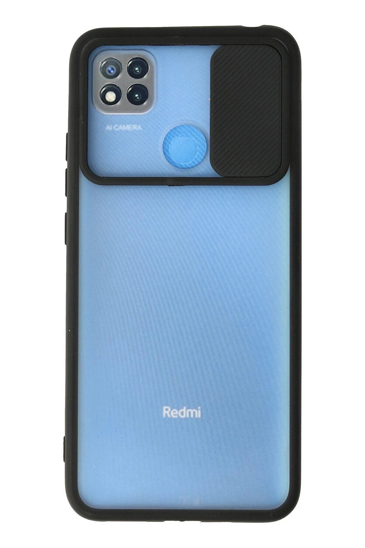 CepteToptan Xiaomi Redmi 9C Kılıf Palm Buzlu Kamera Sürgülü Silikon - Siyah - DROPX6754-2972