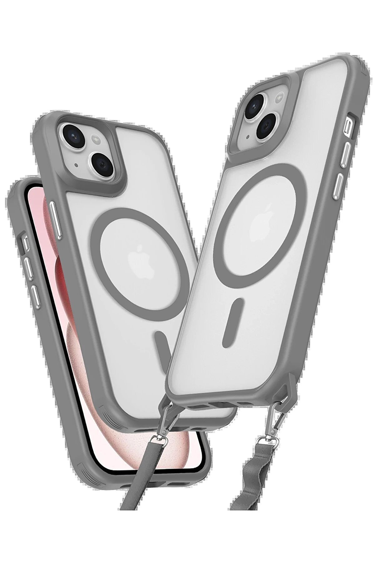 CepteToptan iPhone 15 Kılıf Enka Magsafe Silikon Kılıf - Titan Gri - DROPX5387-7719