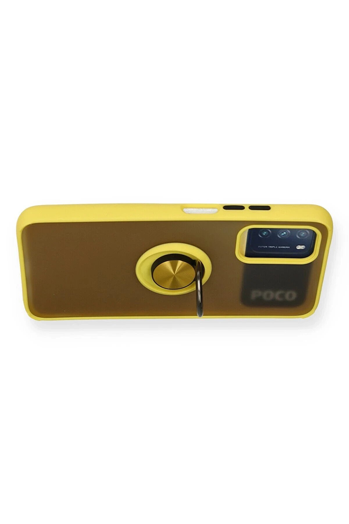 Xi̇aomi̇ Redmi̇ 9T Kılıf Montreal Yüzüklü Si̇li̇kon Kapak - Sarı - Dropx5270-6833