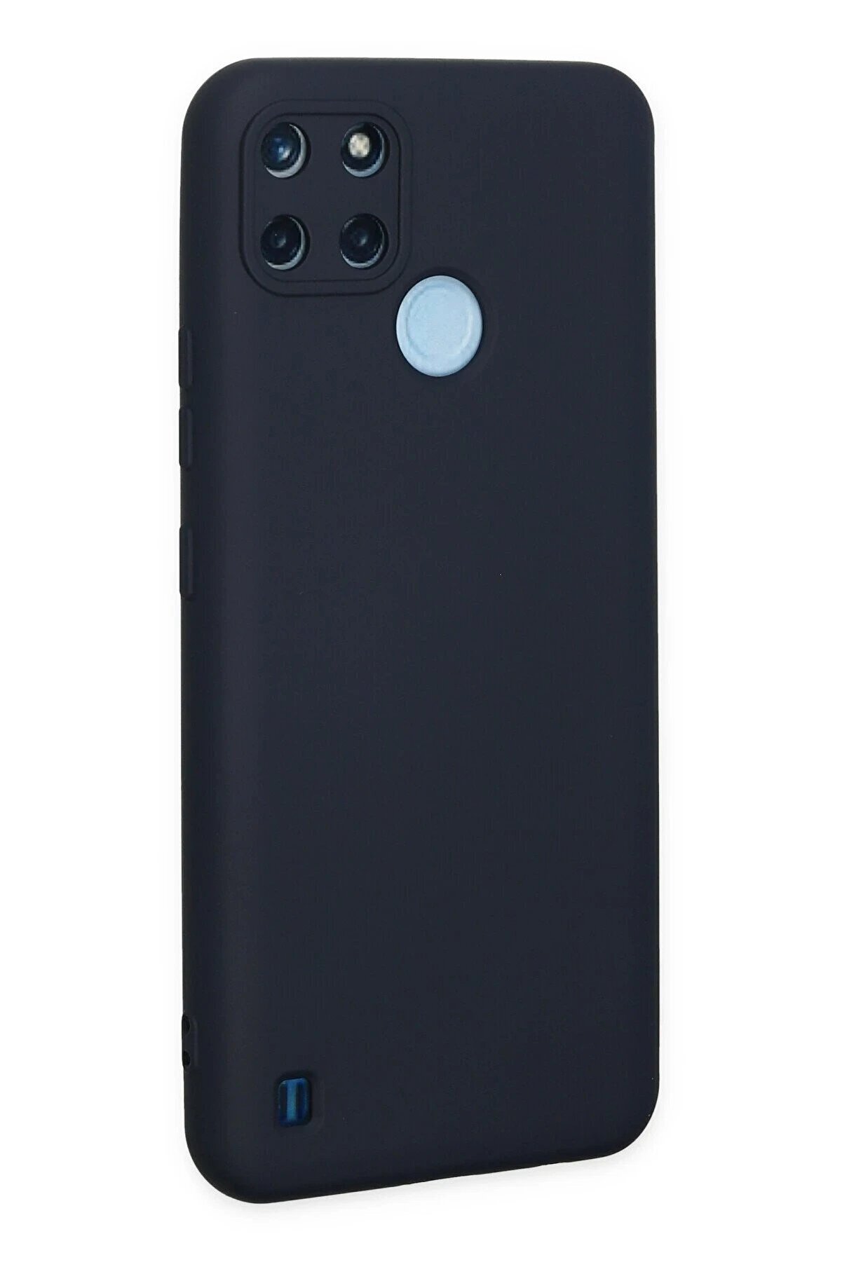 Realme C25Y Kılıf Nano İ&ccedil;i̇ Kadi̇fe Si̇li̇kon - Laci̇vert - Dropx3904-6576