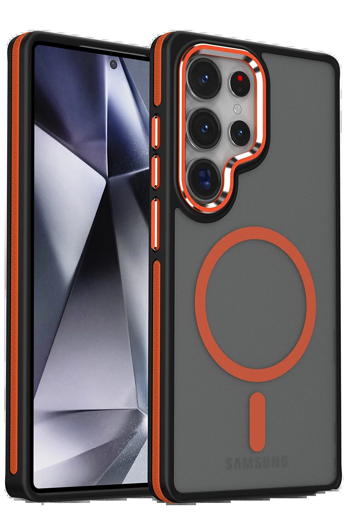 CepteToptan Samsung Galaxy S25 Ultra Winner Magsafe Kapak - Turuncu - DROPX7502-8925