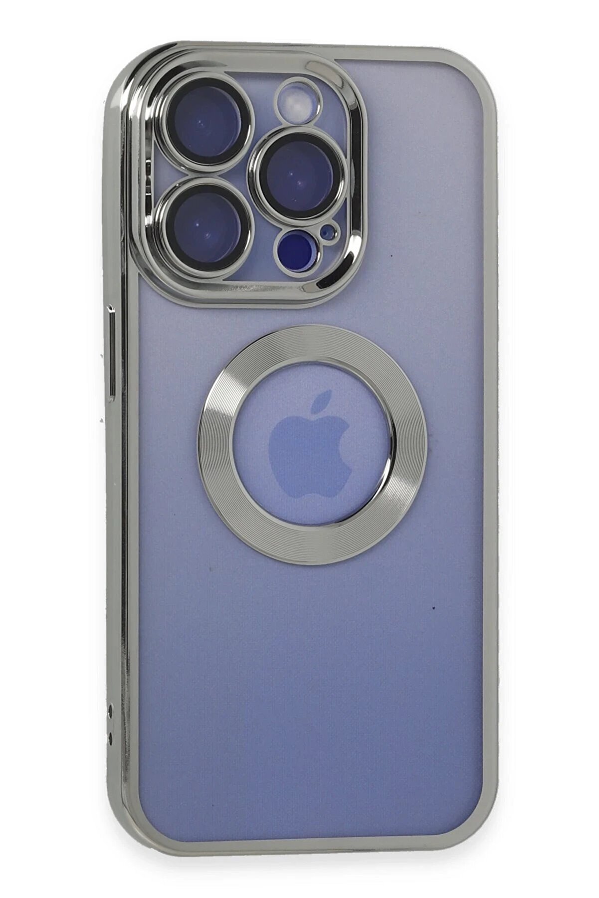 CepteToptan iPhone 15 Pro Kılıf Slot Silikon - G&uuml;m&uuml;ş - DROPX6709-9702