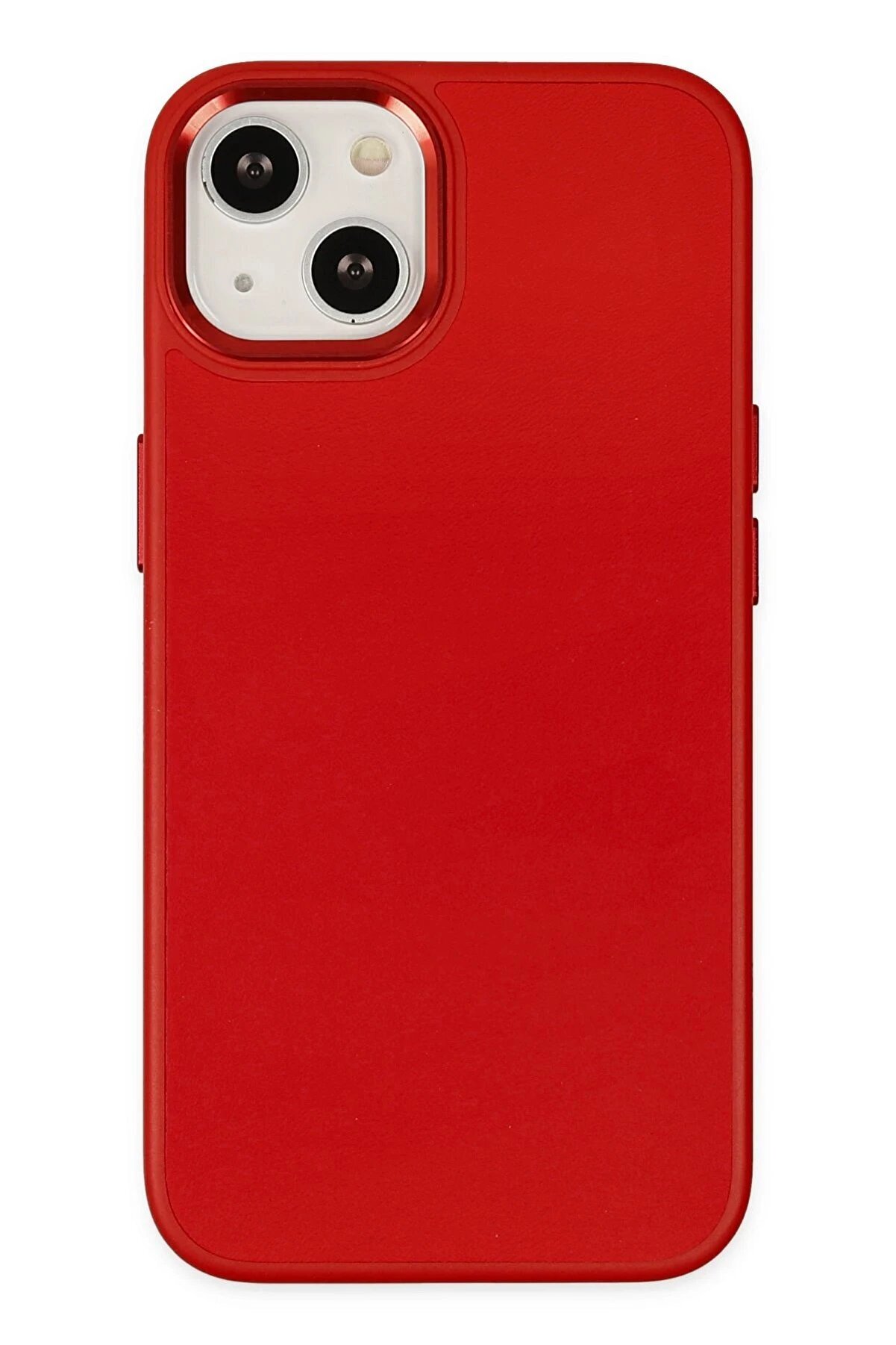 CepteToptan iPhone 14 Plus Kılıf Asya Deri Silikon - Kırmızı - DROPX3199-1635