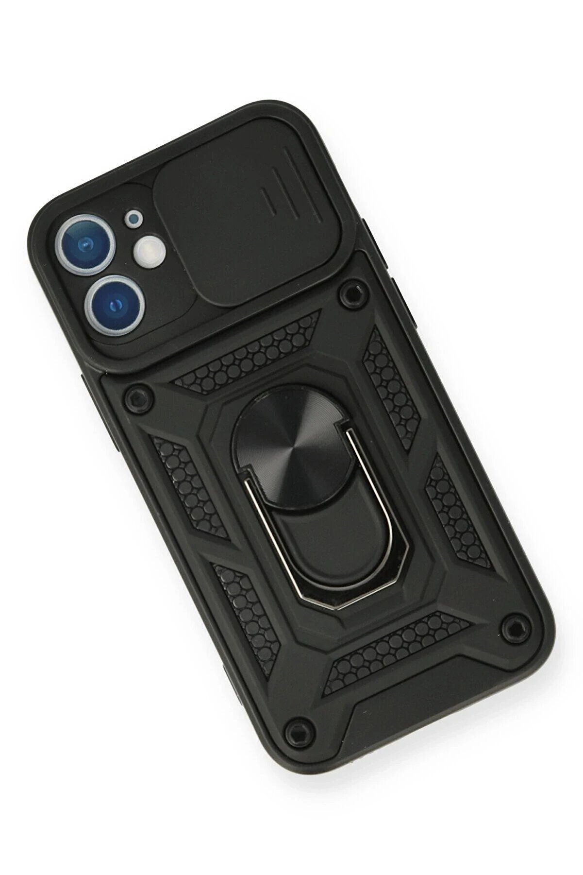 İphone 12 Mi̇ni̇ Kılıf Pars Lens Y&uuml;z&uuml;kl&uuml; Si̇li̇kon - Si̇yah - Dropx5579-6675