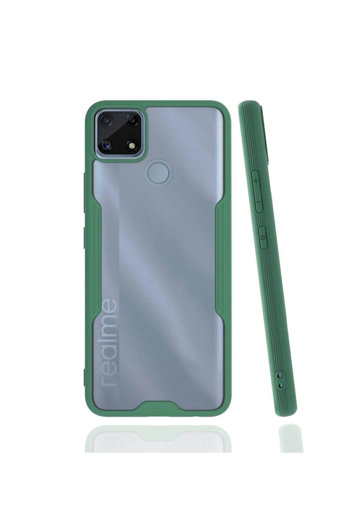 CepteToptan Realme C25 Kılıf Platin Silikon - Yeşil - DROPX6779-7858