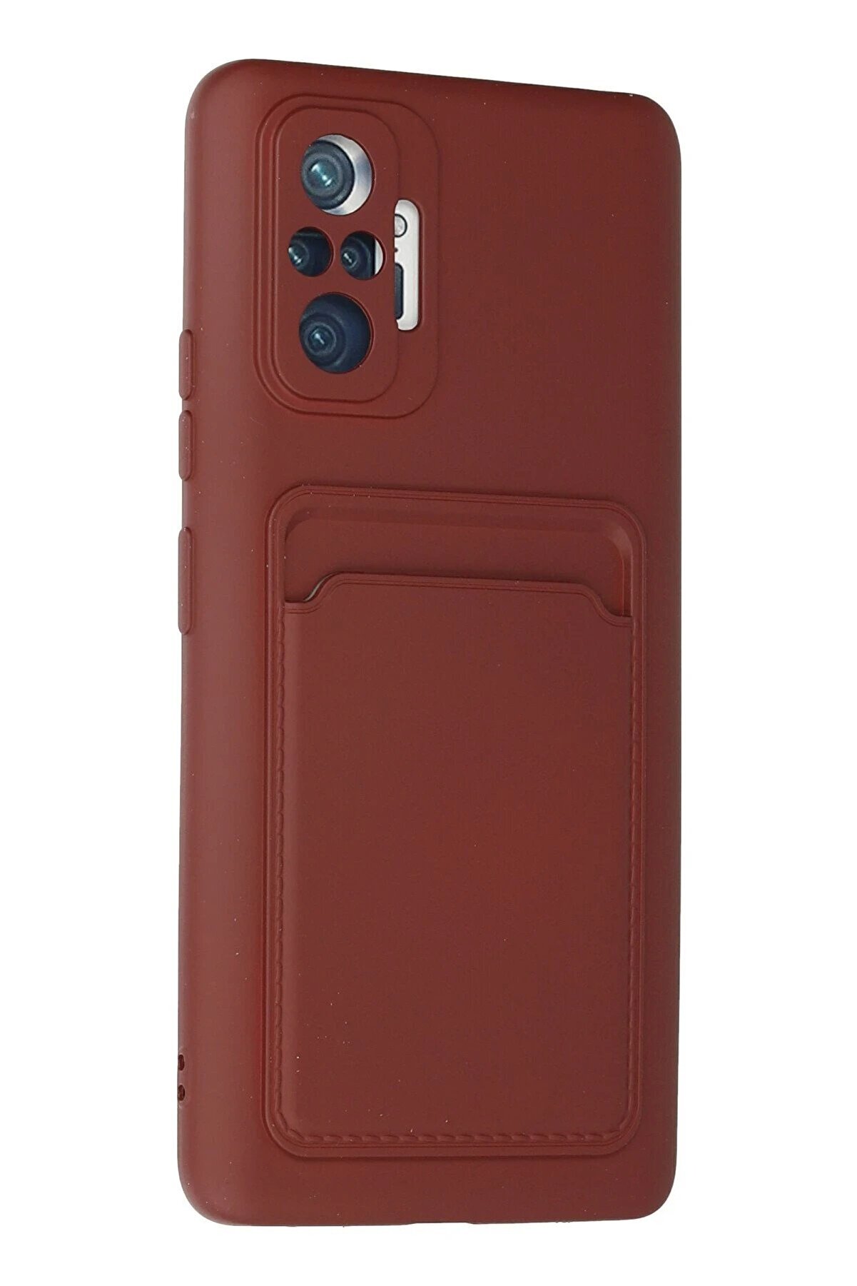 Xi̇aomi̇ Redmi̇ Note 10 Pro Kılıf Kelvi̇n Kartvi̇zi̇tli̇ Si̇li̇kon - Bordo - Dropx2049-4732