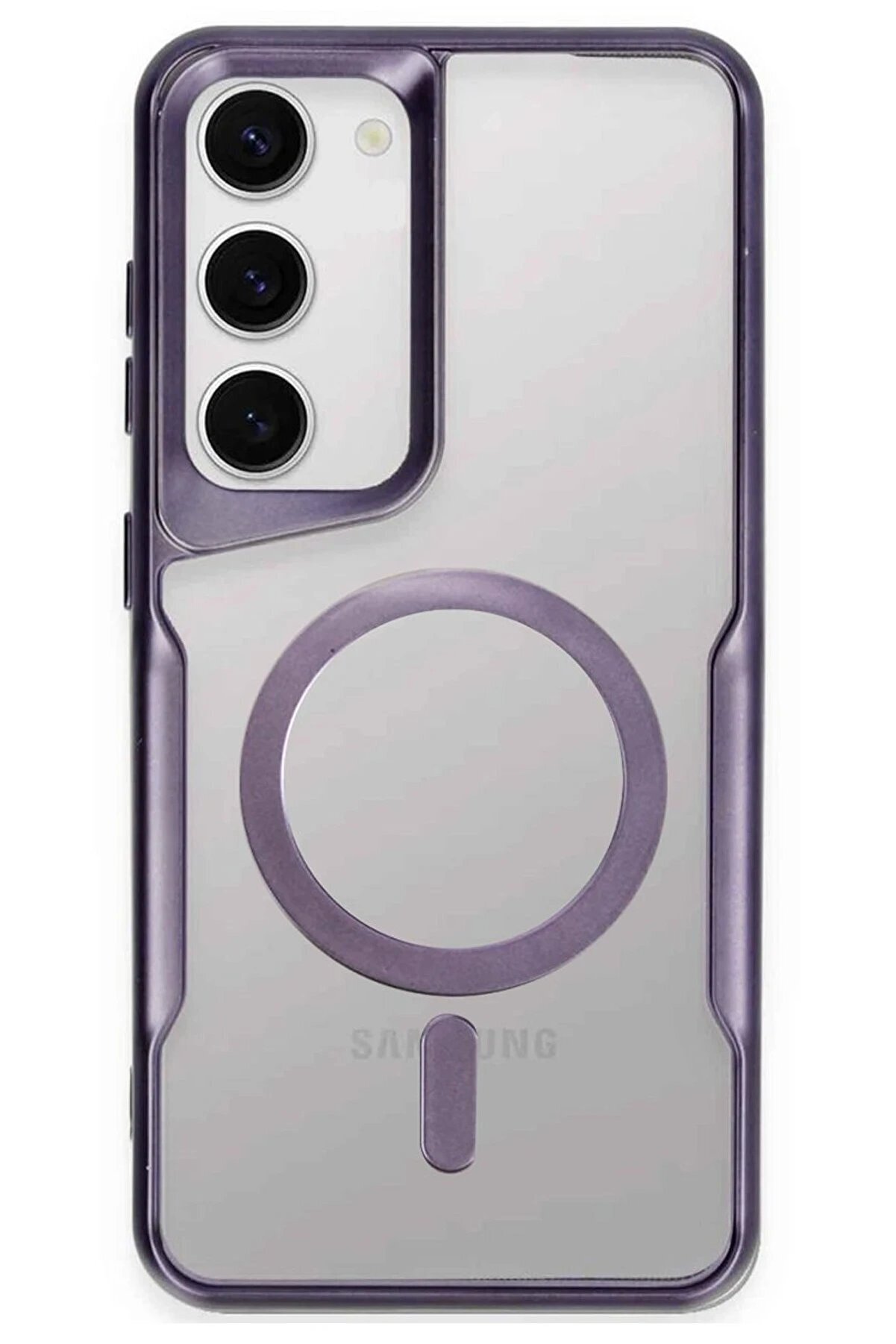 CepteToptan Samsung Galaxy S23 Kılıf Boyi Magsafe Silikon Kapak - Derin Mor - DROPX3742-9850