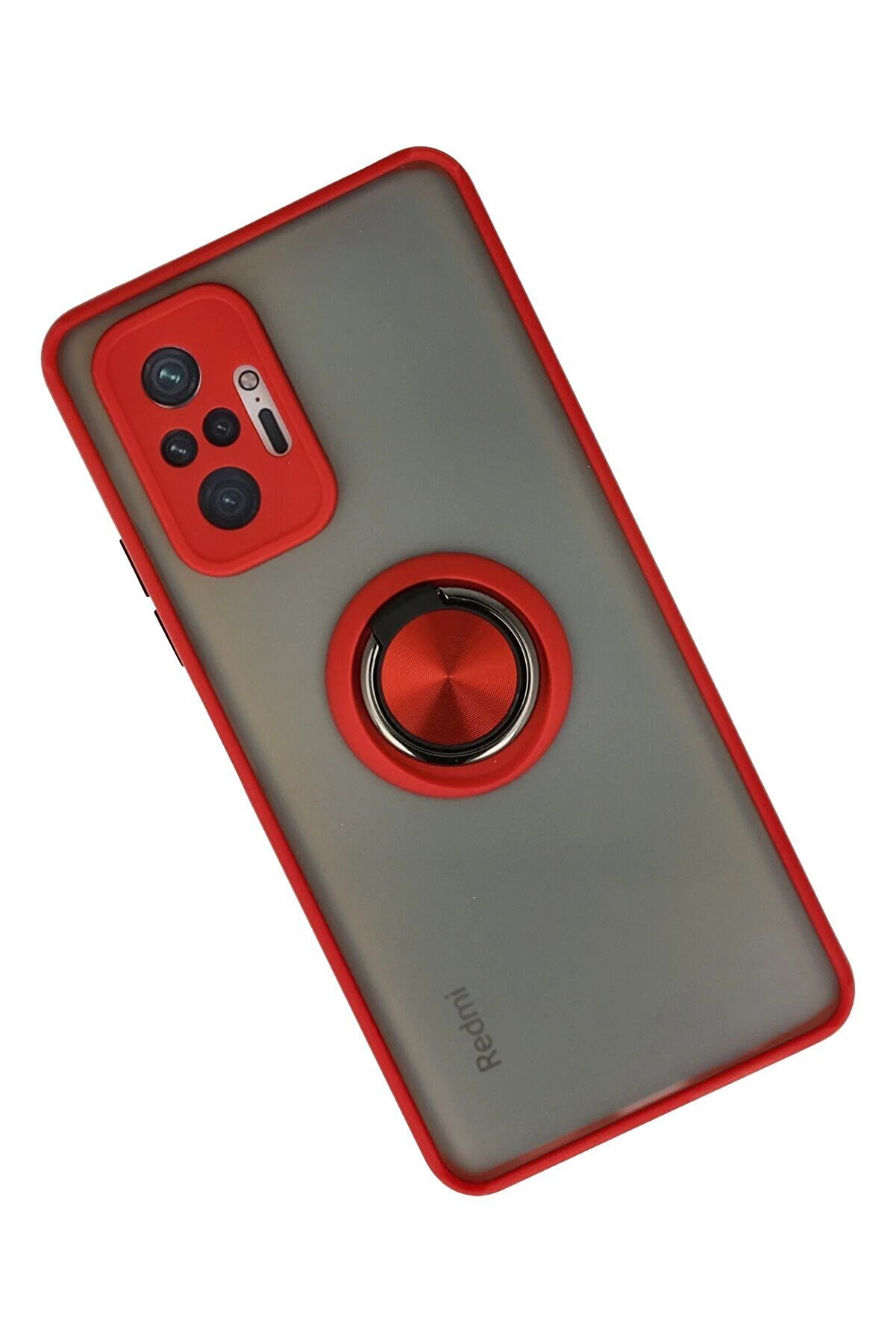 Xi̇aomi̇ Redmi̇ Note 10 Pro Kılıf Montreal Yüzüklü Si̇li̇kon Kapak - Kırmızı - Dropx8766-9928