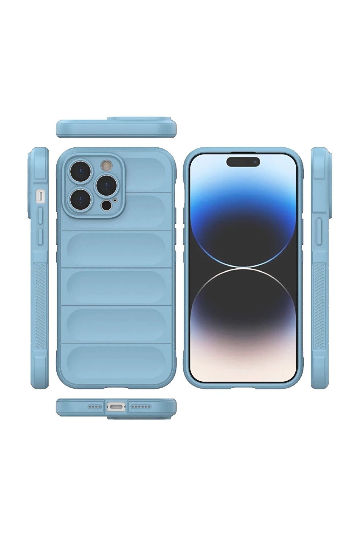 İphone 15 Pro Kılıf Opti̇mum Si̇li̇kon - Sky Blue - Dropx7422-6013