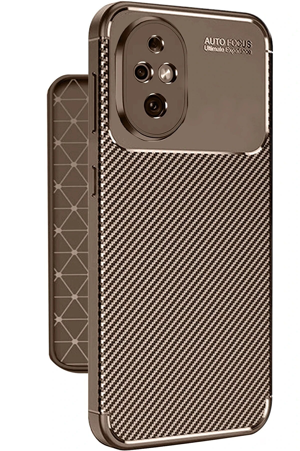 Honor 200 Kılıf Auto Focus Karbon Kapak - Kahverengi̇ - Dropx7005-2060