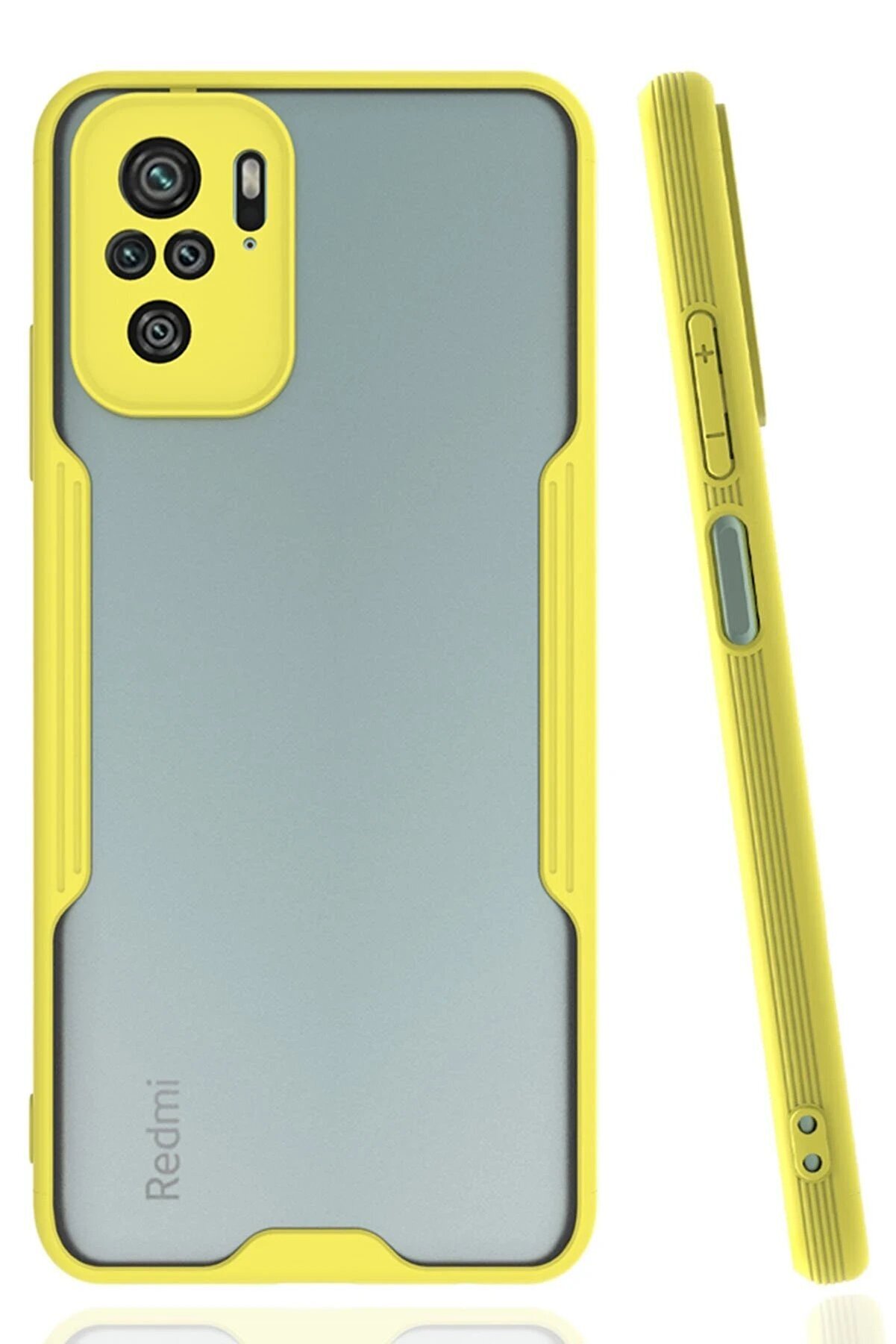 CepteToptan Xiaomi Redmi Note 10 Kılıf Platin Silikon - Sarı - DROPX4248-1249