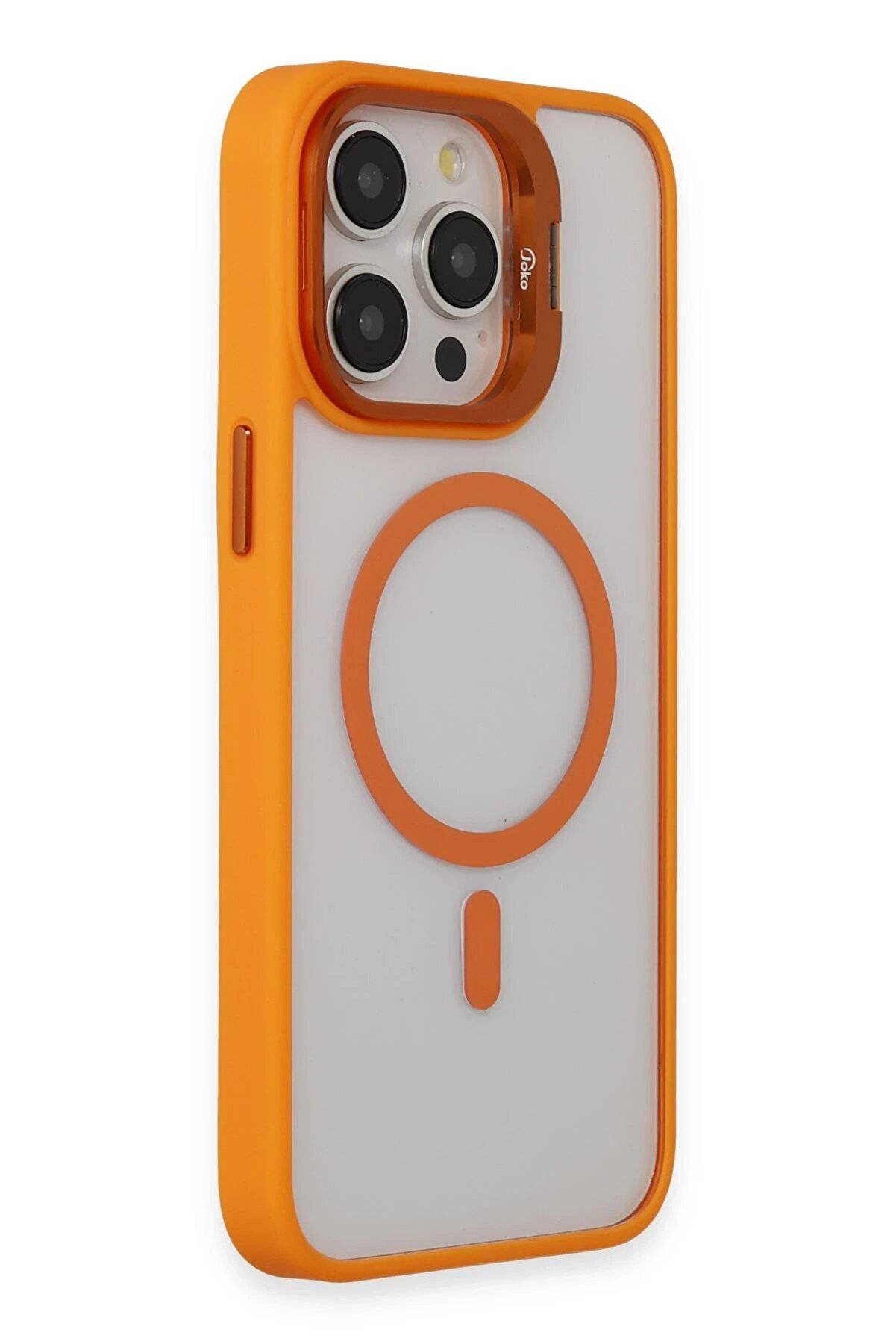 İphone 15 Pro Kılıf Roblox Lens Magsafe Standlı Kapak - Turuncu - Dropx3744-4290