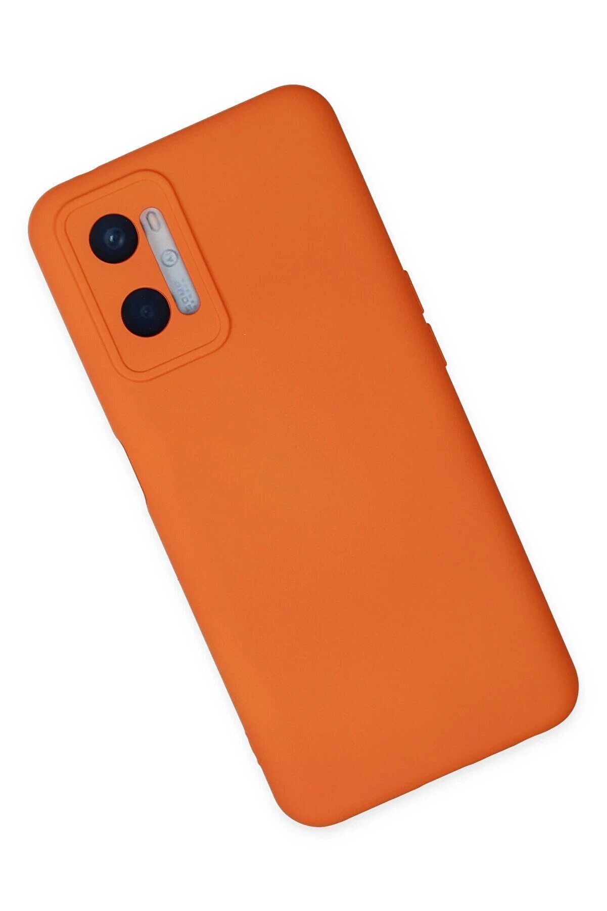 Oppo A96 Kılıf Nano İçi̇ Kadi̇fe Si̇li̇kon - Turuncu - Dropx6125-8603