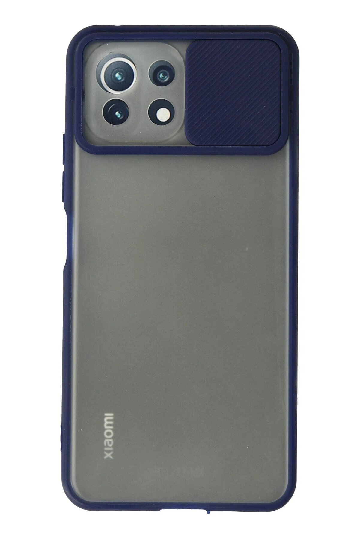 CepteToptan Xiaomi Mİ 11 Lite Kılıf Palm Buzlu Kamera Sürgülü Silikon - Lacivert - DROPX6384-7797