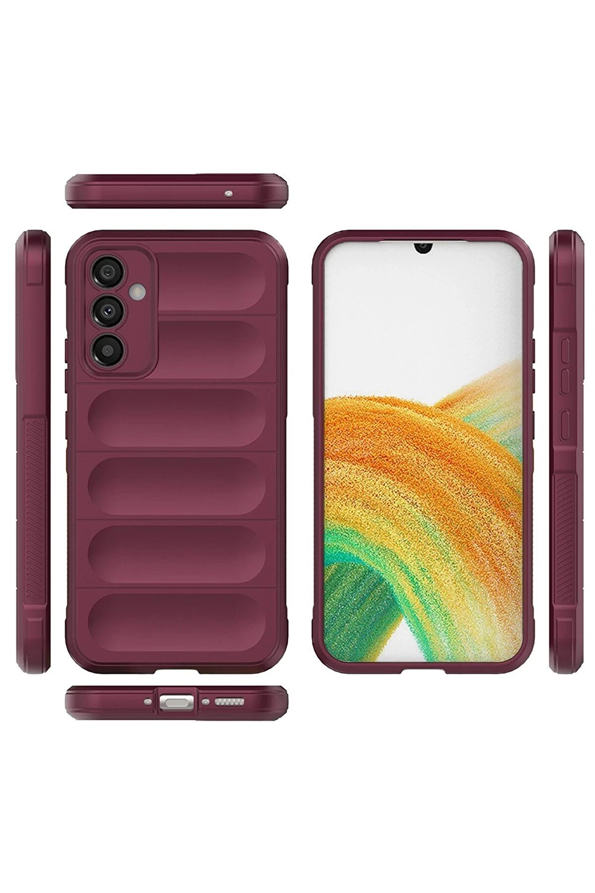CepteToptan Samsung Galaxy M34 5G Kılıf Optimum Silikon - Bordo - DROPX4104-9466