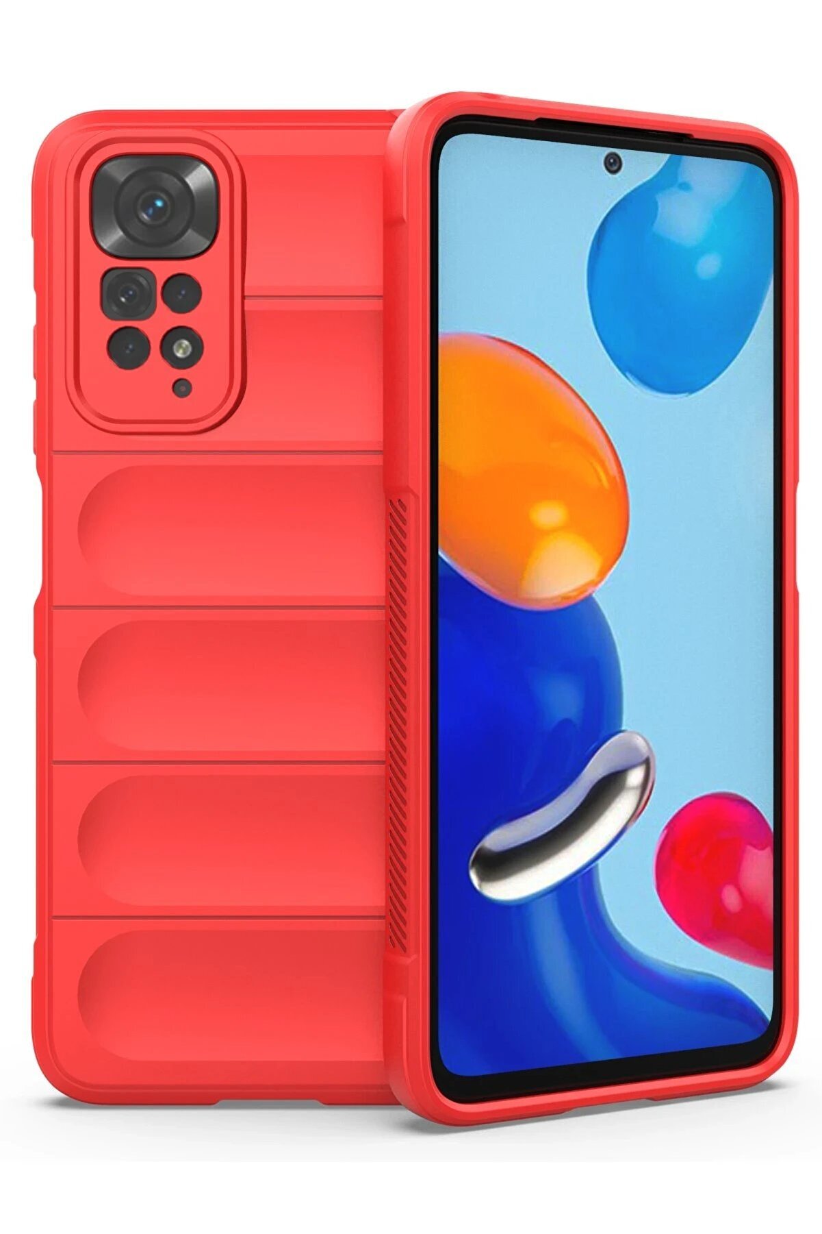 CepteToptan Xiaomi Redmi Note 11 Kılıf Optimum Silikon - Kırmızı - DROPX7490-6390