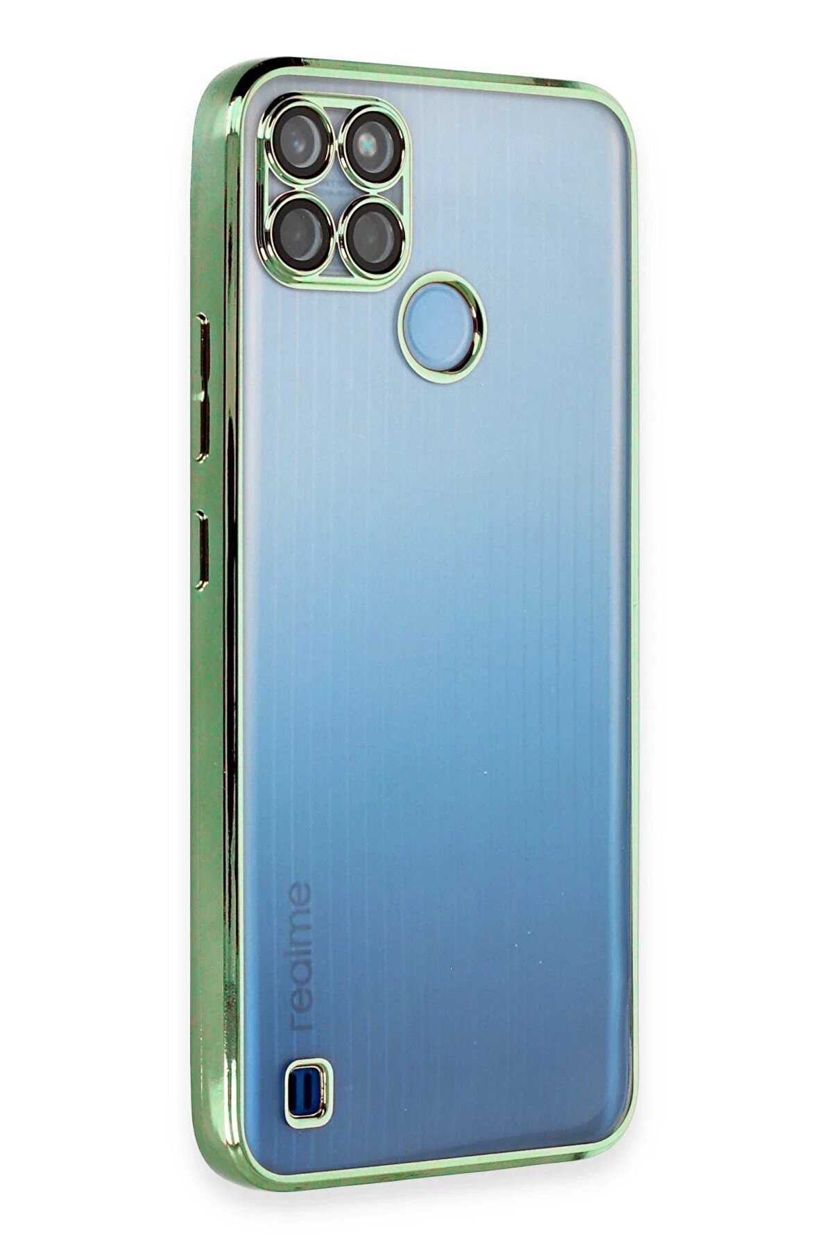 CepteToptan Realme C25Y Kılıf Lensli Silikon - Yeşil - DROPX3675-5982