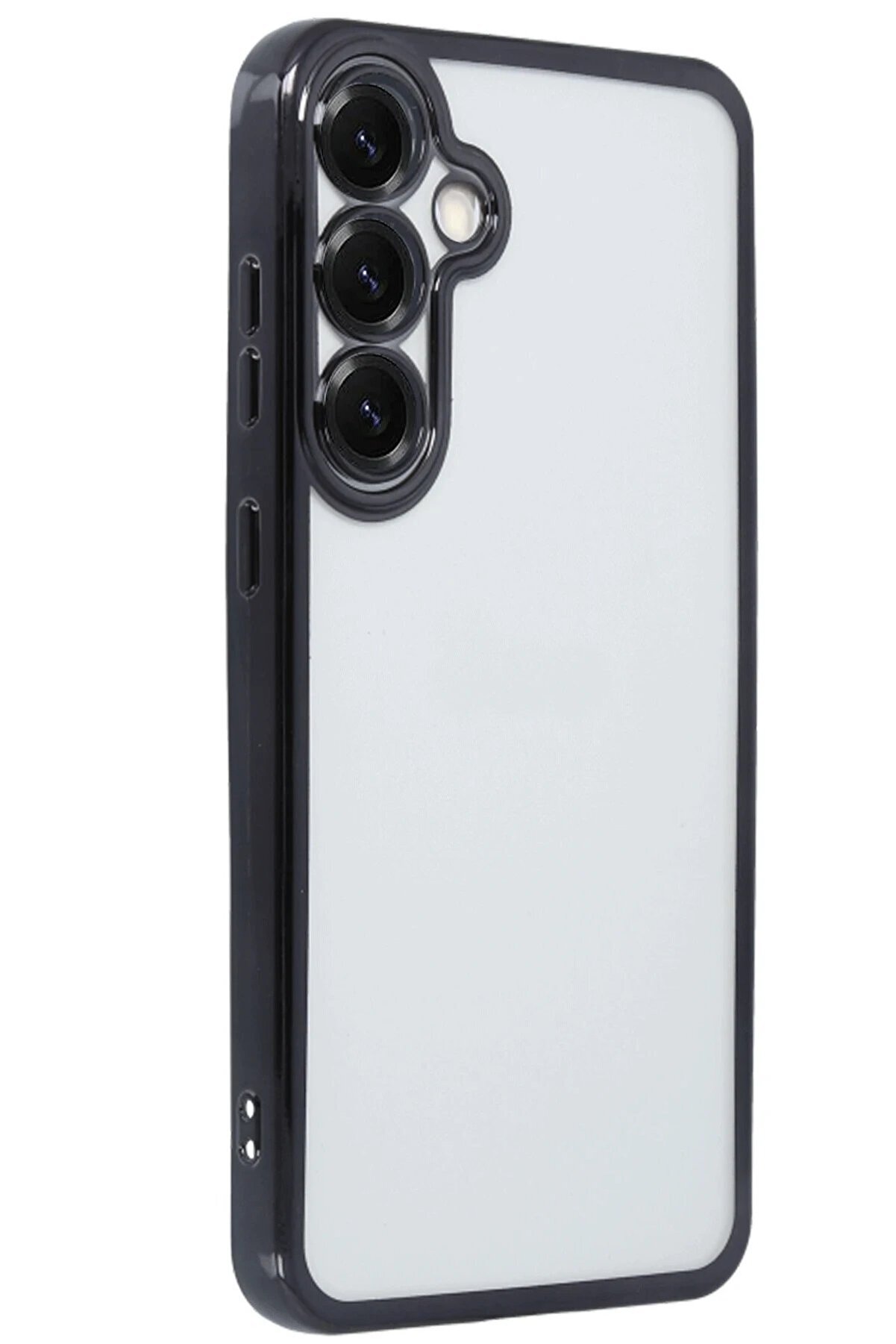 Samsung Galaxy S25 Kılıf Lensli̇ Si̇li̇kon - Si̇yah - Dropx9890-8908