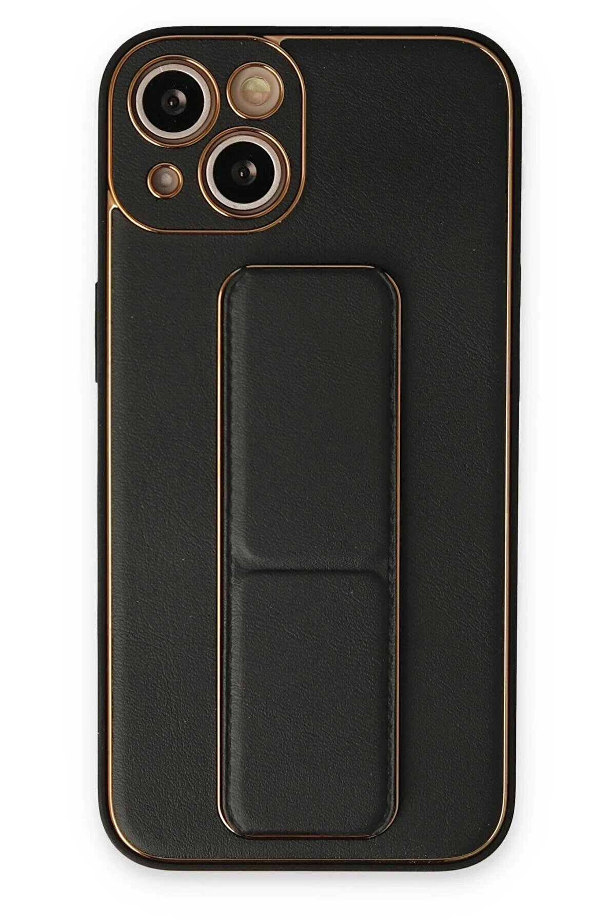 CepteToptan iPhone 14 Plus Kılıf Coco Deri Standlı Kapak - Siyah - DROPX8172-6400