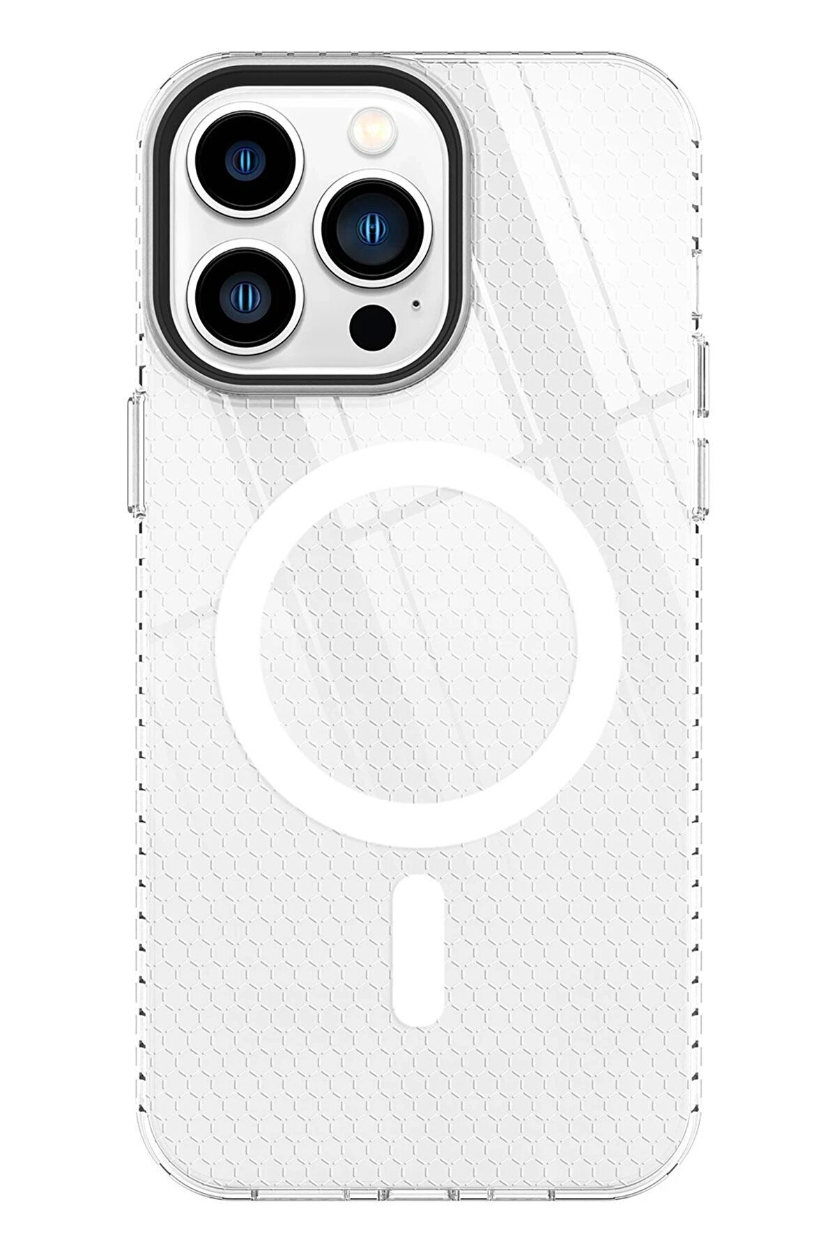 CepteToptan iPhone 13 Pro Max Kılıf Beta Magneticsafe Silikon - Şeffaf - DROPX3578-8362