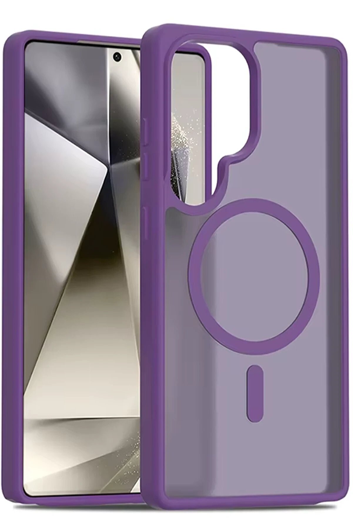 Samsung Galaxy S25 Ultra Jota Magsafe Kapak - Deri̇n Mor - Brh024736-4631