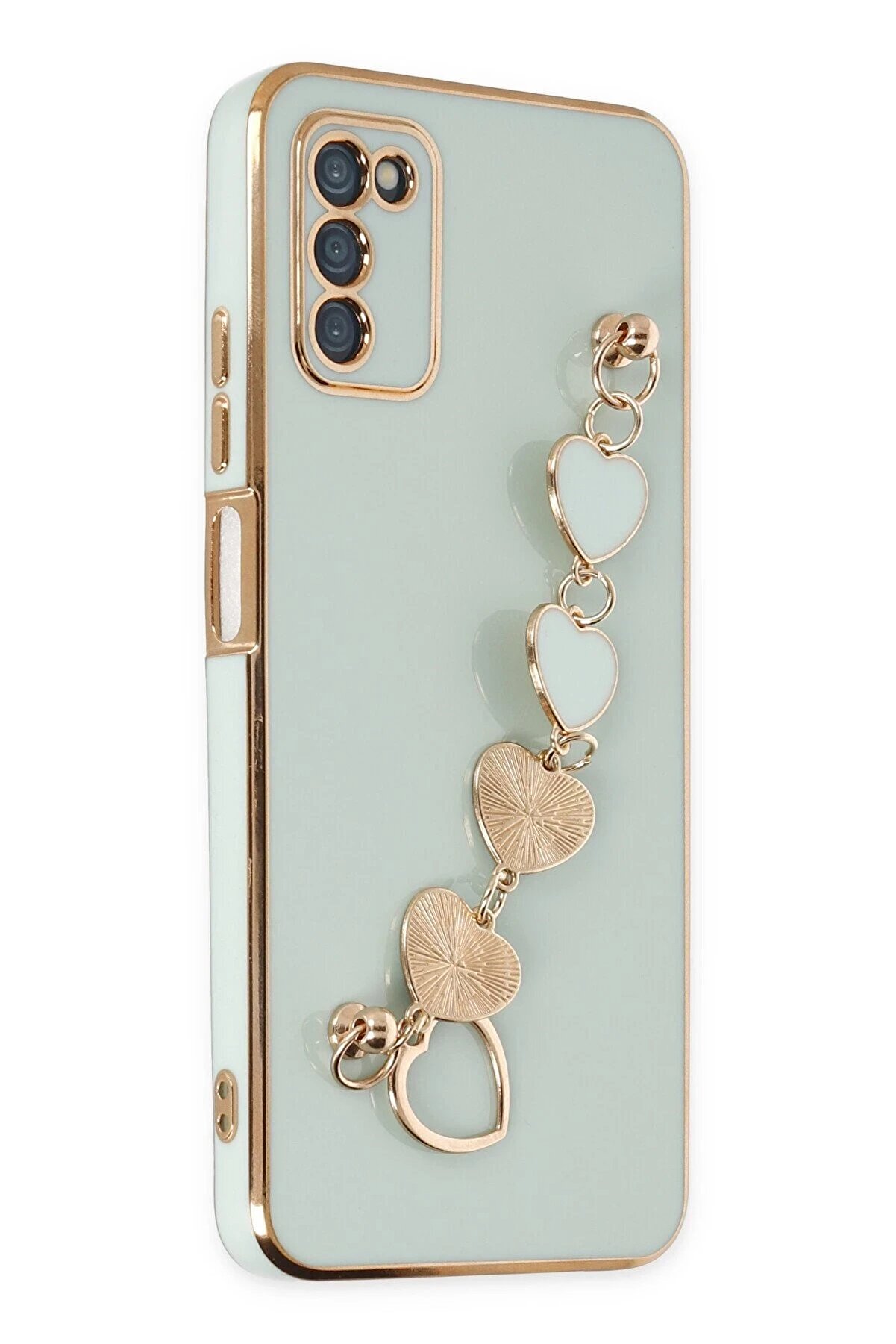 CepteToptan Samsung Galaxy A03S Kılıf Esila Silikon - Su Yeşili - DROPX2139-6490