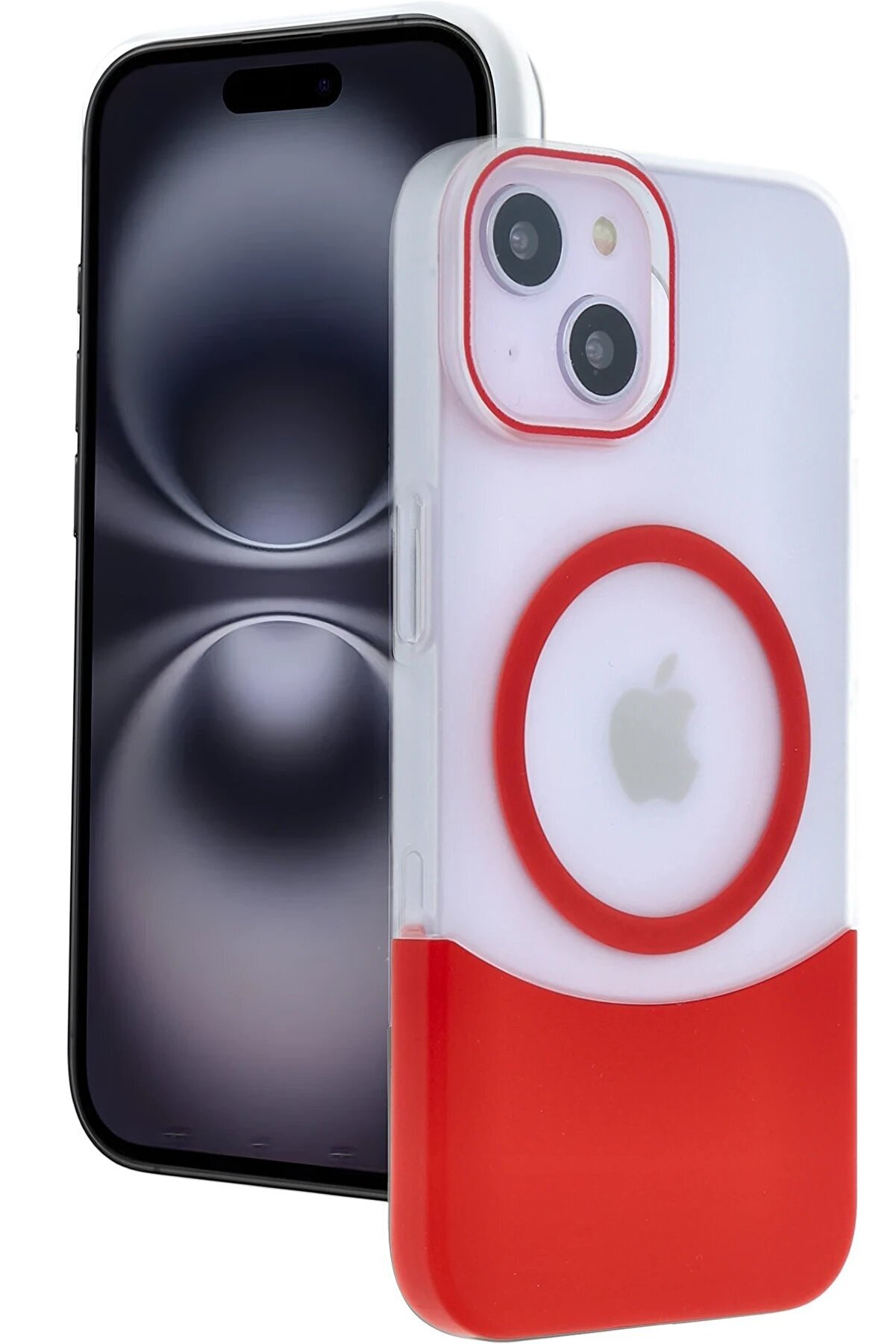 CepteToptan Apple iPhone 15 Velar Magsafe Kapak - Kırmızı - DROPX2494-6714