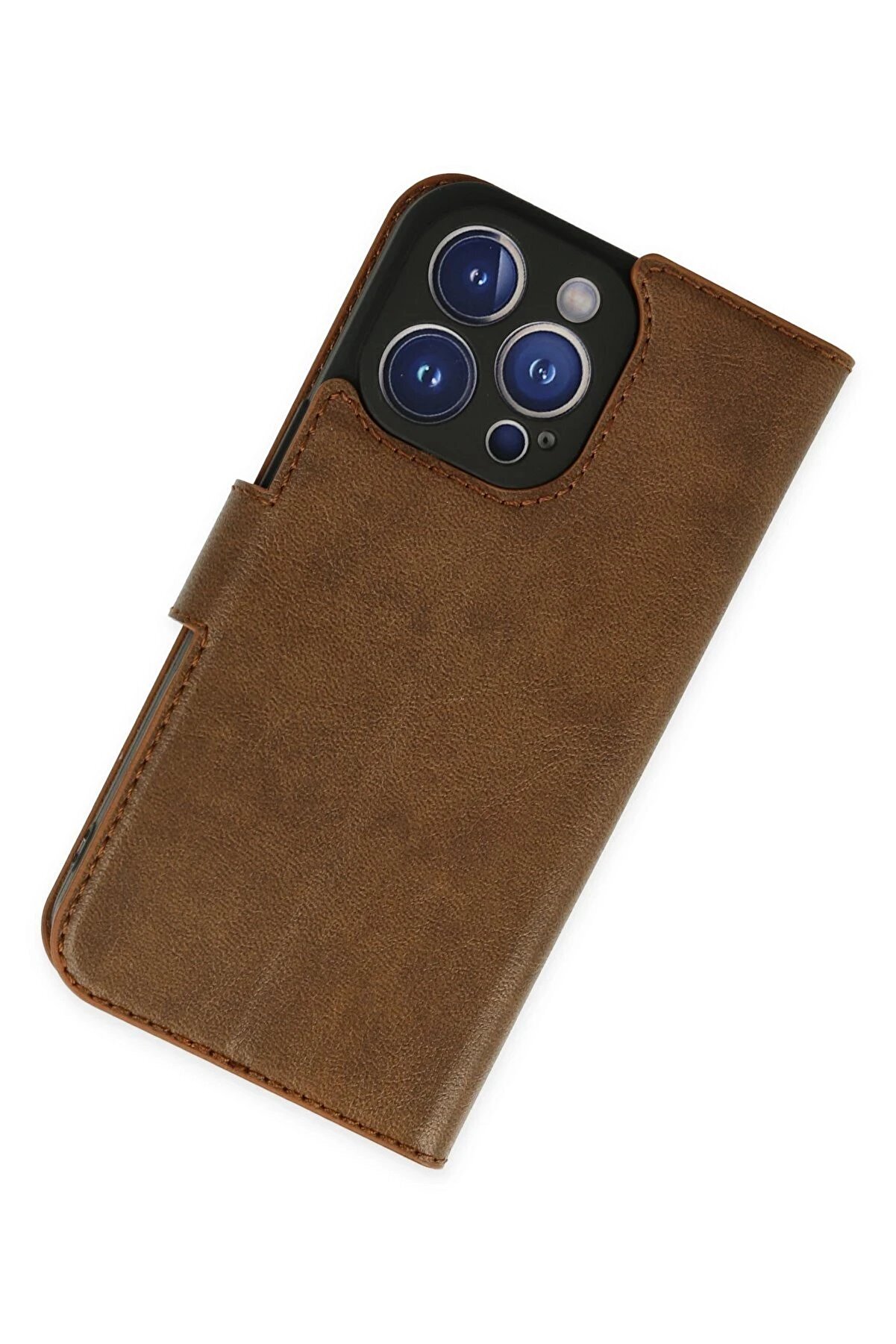 İphone 14 Pro Kılıf Trend S Plus Kapaklı Kılıf - Taba - Dropx7171-2346