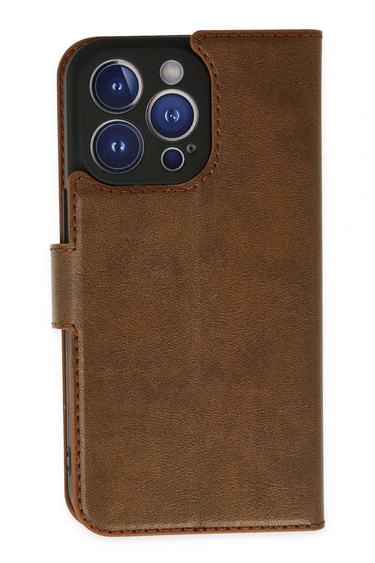 İphone 14 Pro Kılıf Trend S Plus Kapaklı Kılıf - Taba - Dropx7171-2346