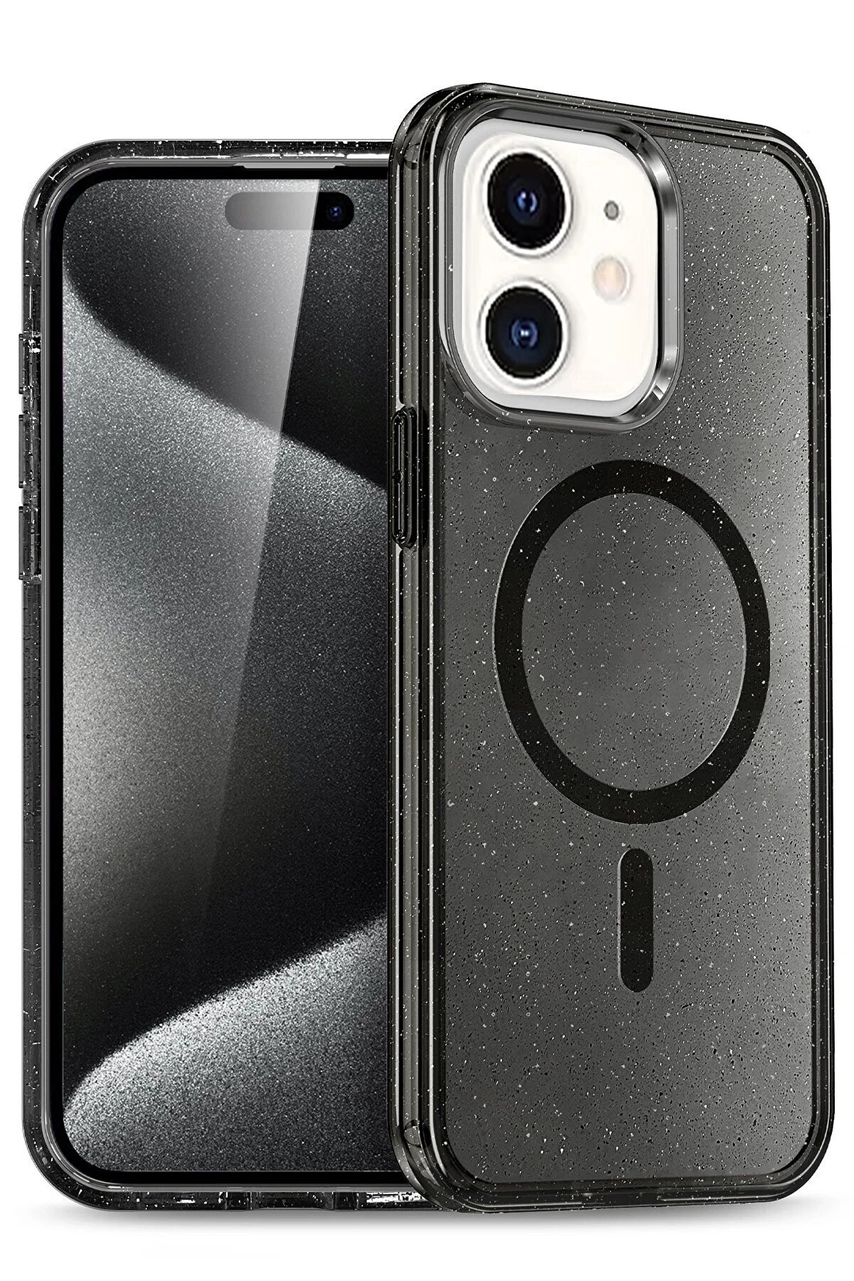 CepteToptan Apple iPhone 12 Star Magsafe Kapak - Siyah - DROPX4897-2101