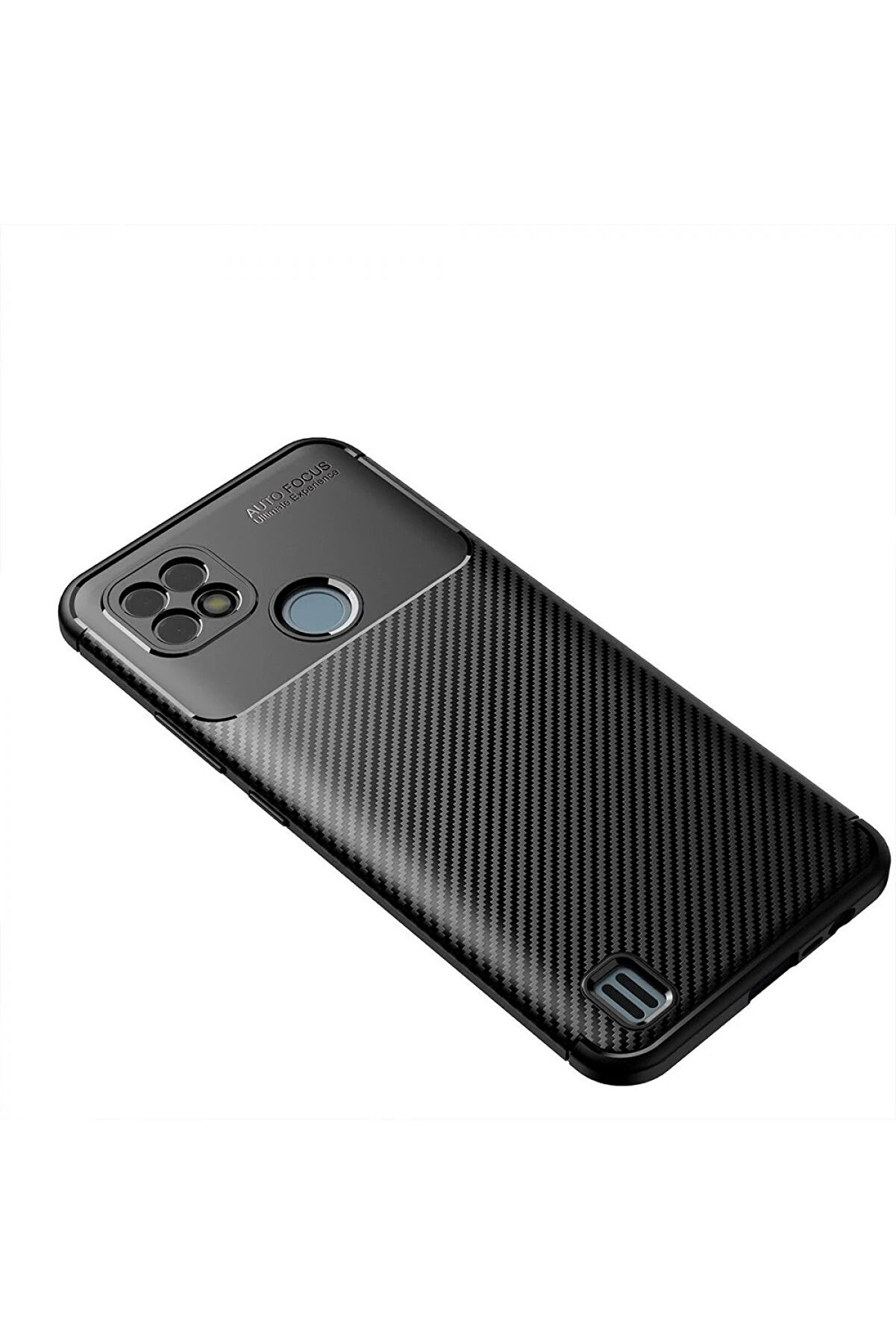 Realme C21 Kılıf Auto Focus Karbon Kapak - Si̇yah - Dropx1457-8703