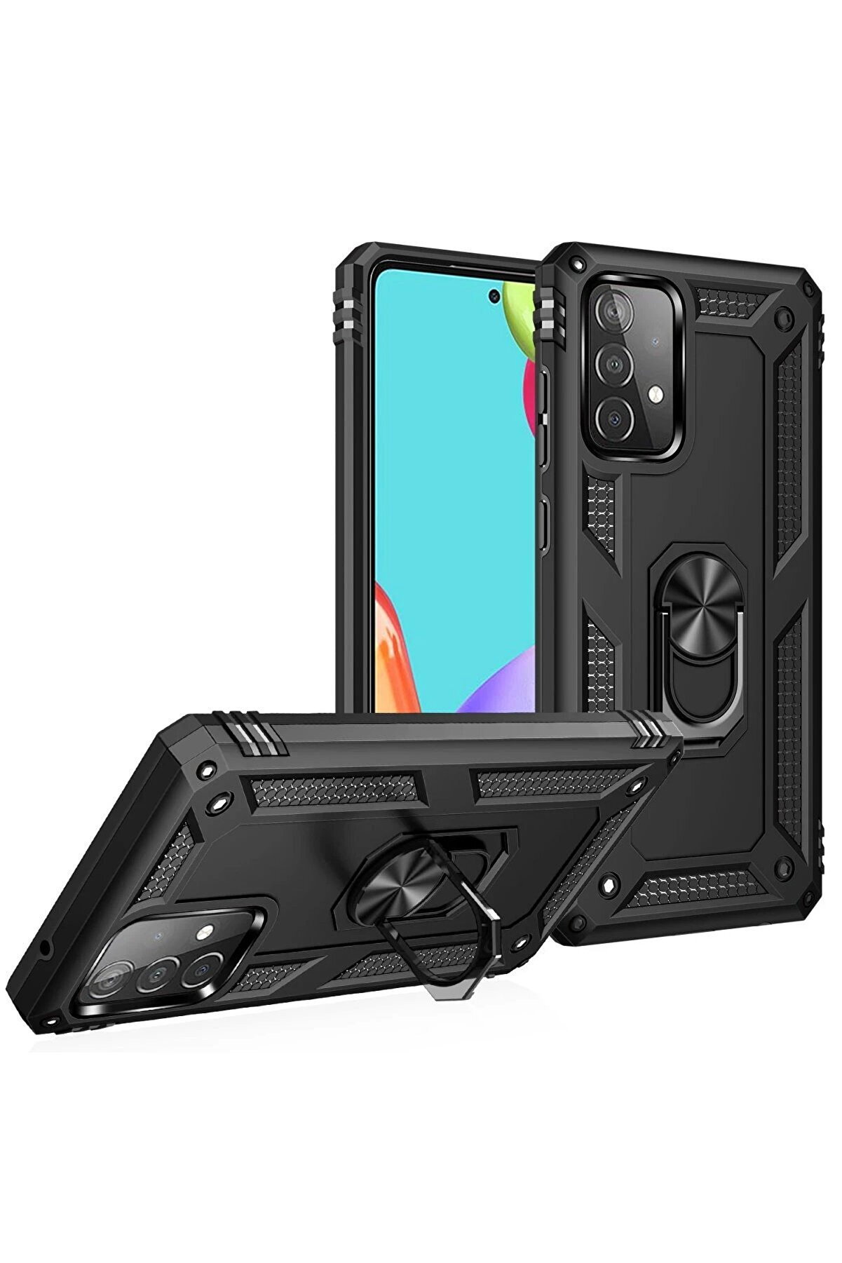 Samsung Galaxy A33 5G Kılıf Sofya Yüzüklü Si̇li̇kon Kapak - Si̇yah - Dropx9774-5528