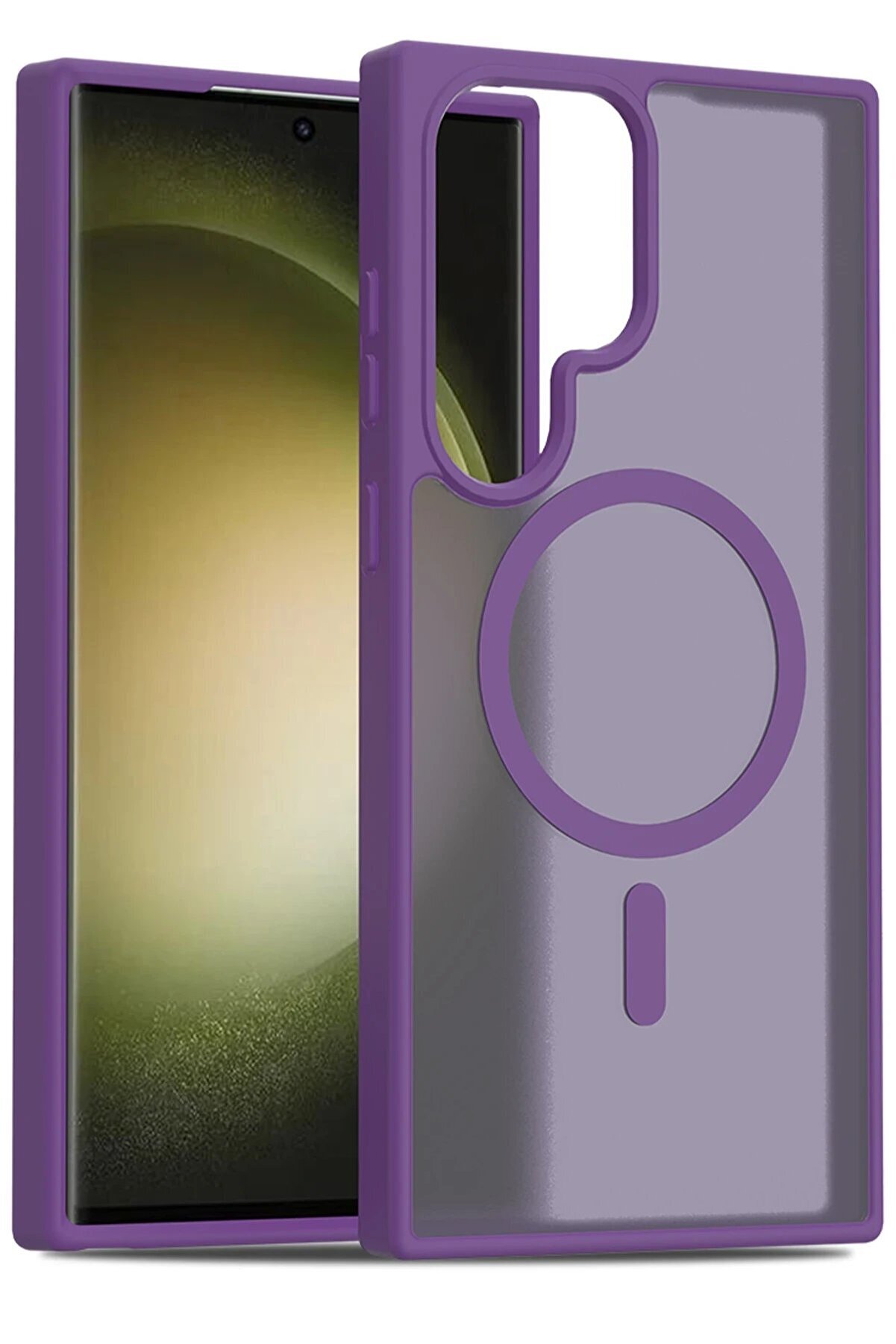 CepteToptan Samsung Galaxy S23 Ultra Jota Magsafe Kapak - Derin Mor - NEO7554-6941