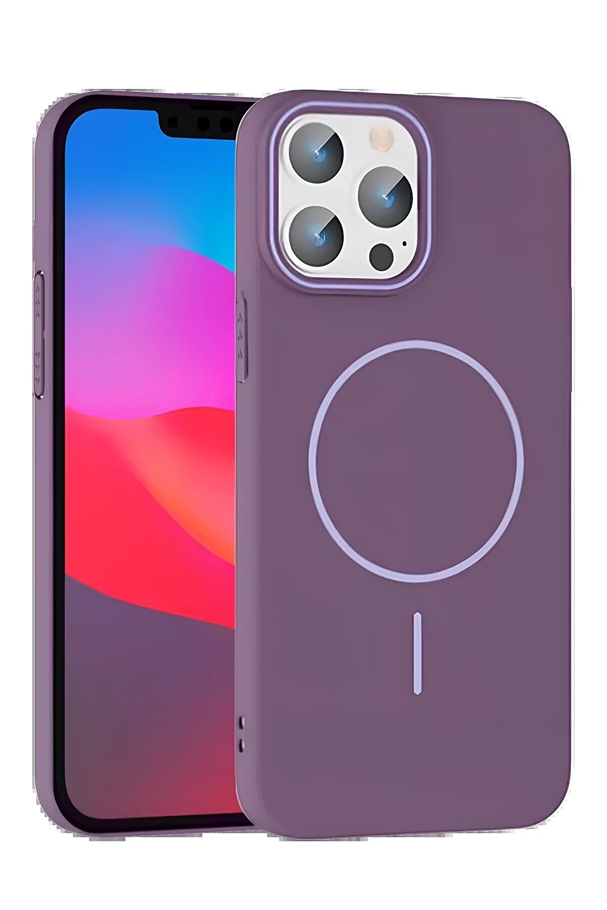 CepteToptan iPhone 15 Pro Max Broş Magsafe Kapak - Mor - DROPX6457-9403