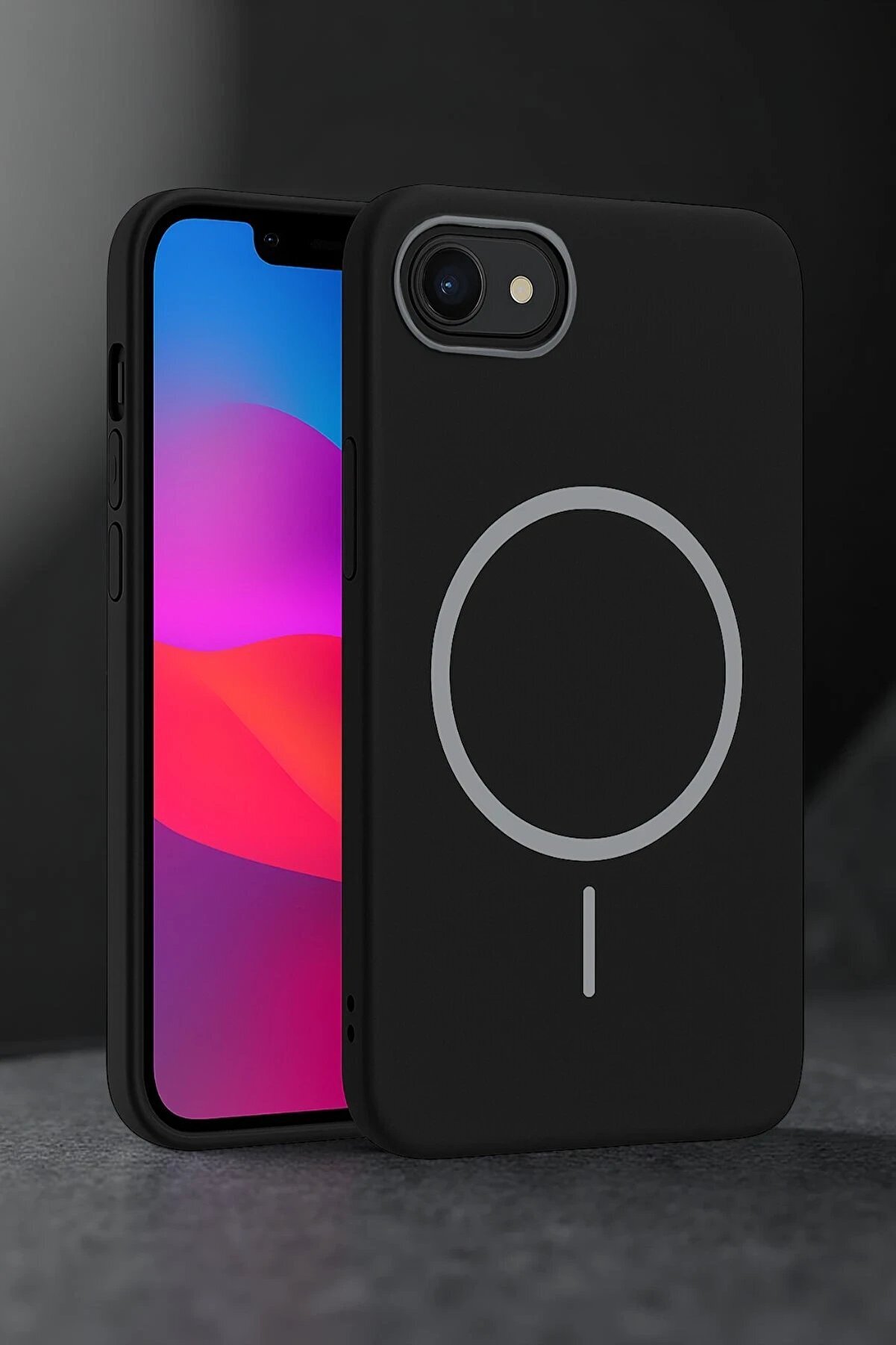 CepteToptan iPhone 16E Broş Magsafe Kapak - Siyah - DROPX6356-4332