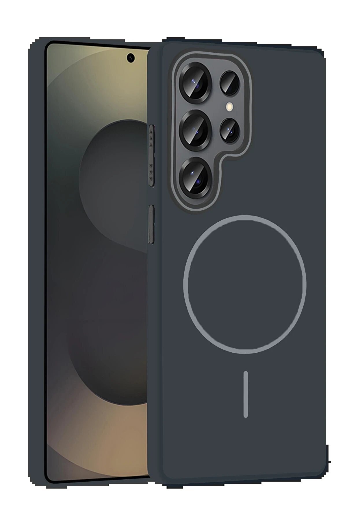 CepteToptan Samsung Galaxy S25 Ultra Broş Magsafe Kapak - Füme - DROPX7590-7195