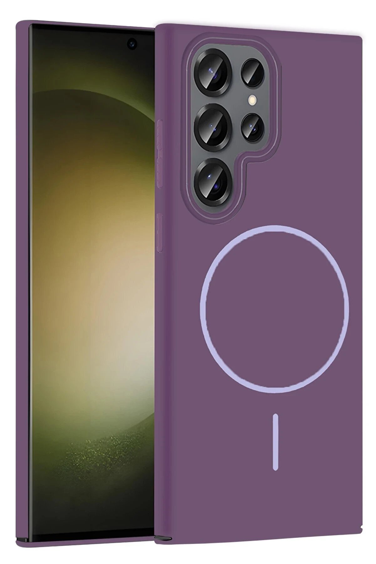 CepteToptan Samsung Galaxy S23 Ultra Broş Magsafe Kapak - Mor - DROPX8746-4811