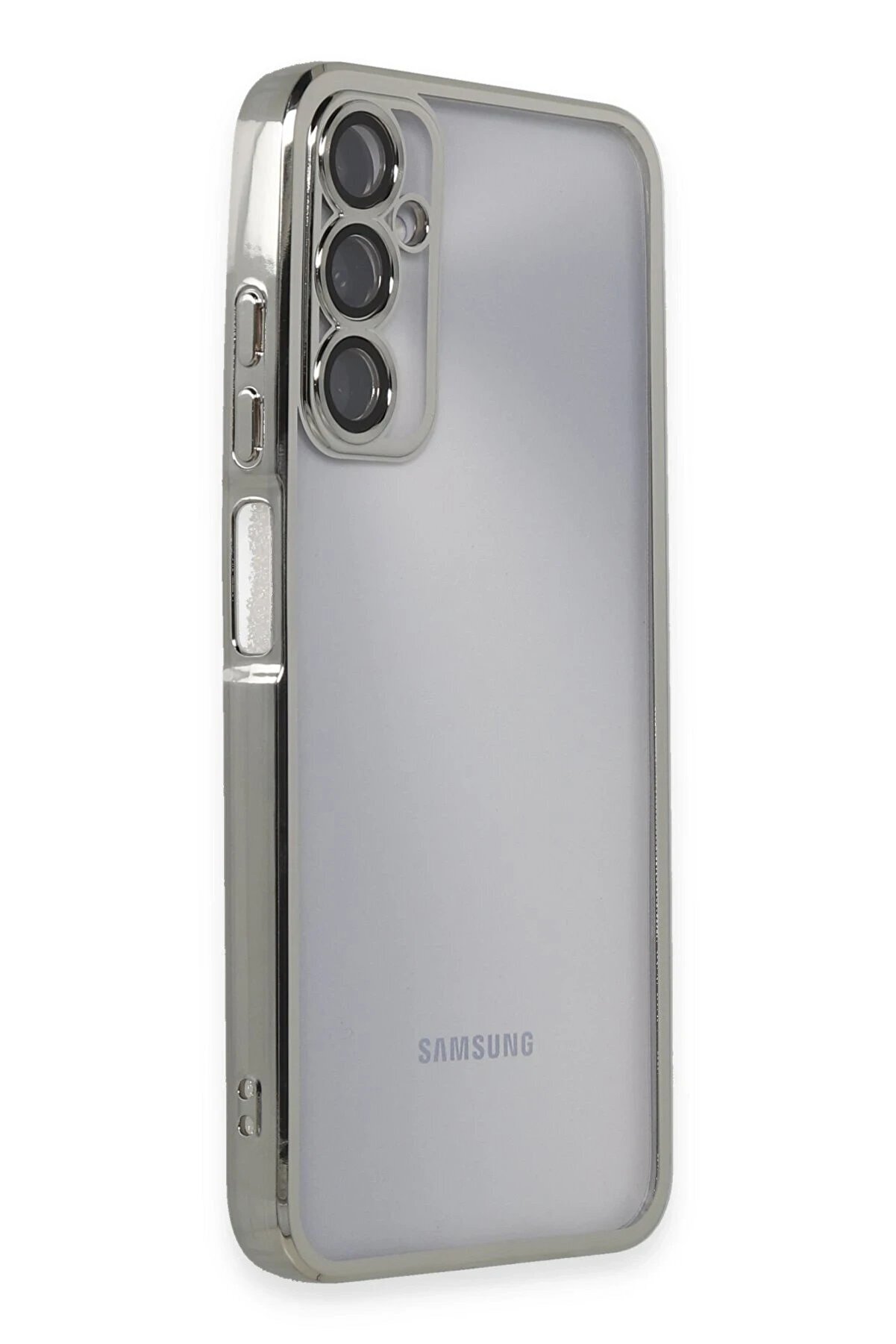 Samsung Galaxy A05S Kılıf Lensli̇ Si̇li̇kon - Gümüş - Dropx5013-7884