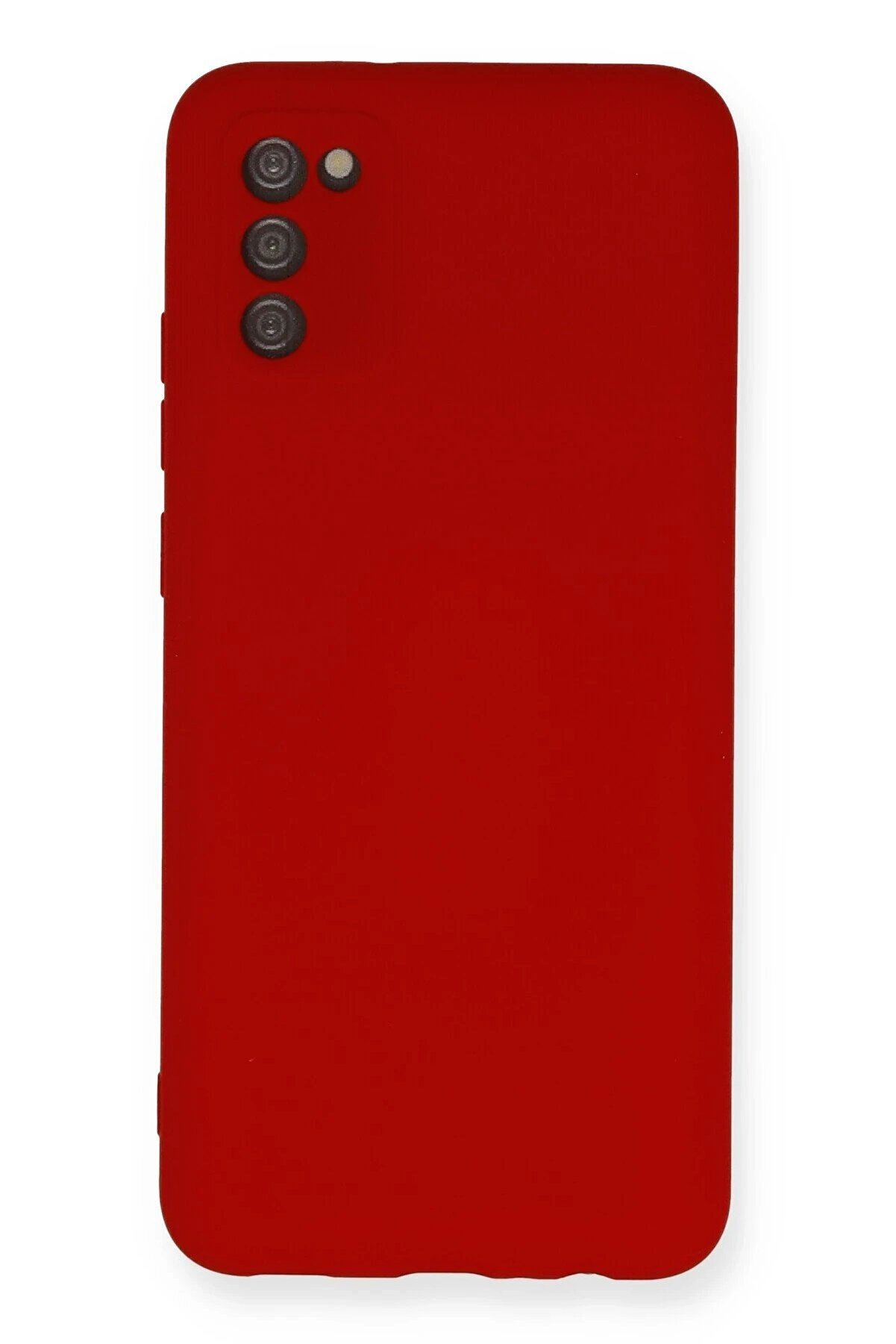 CepteToptan Samsung Galaxy A03S Kılıf Nano i&ccedil;i Kadife Silikon - Kırmızı - DROPX3301-7759