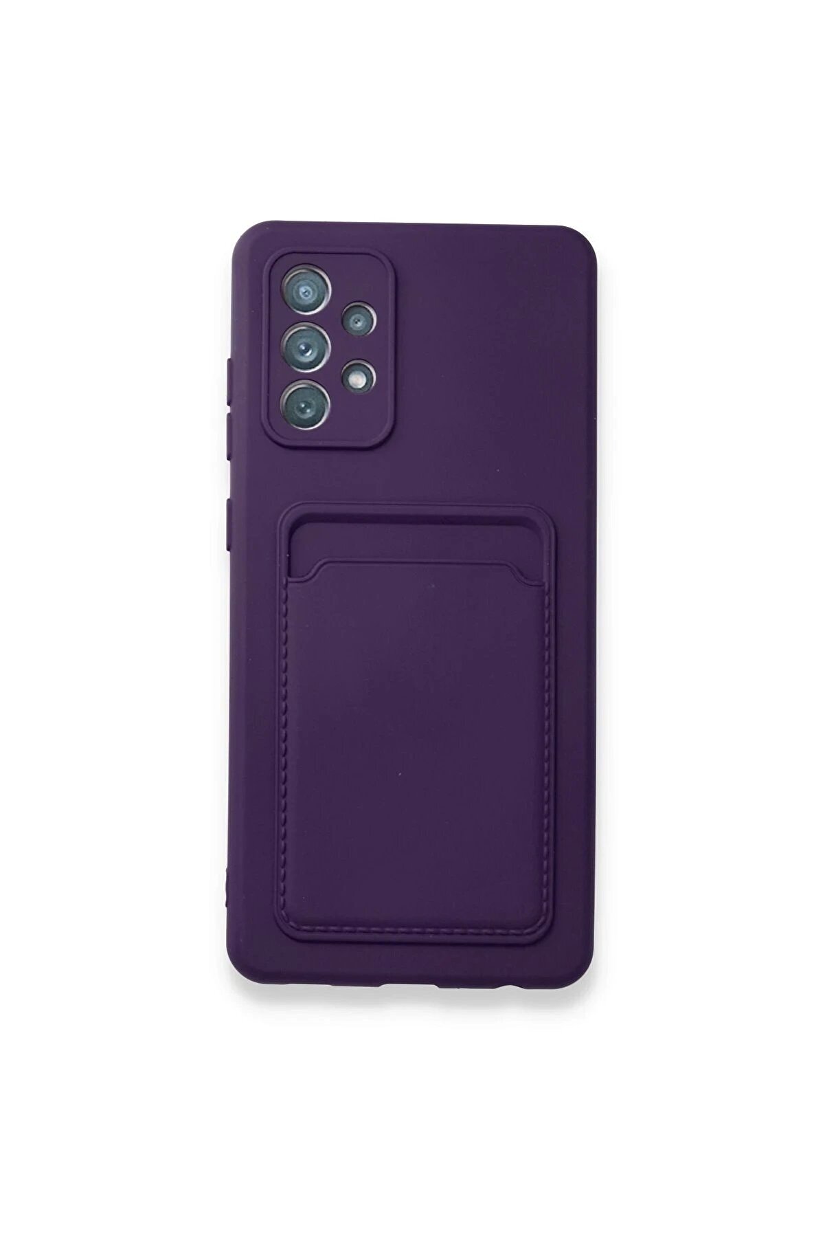 CepteToptan Samsung Galaxy A53 5G Kılıf Kelvin Kartvizitli Silikon - Derin Mor - DROPX5642-4253