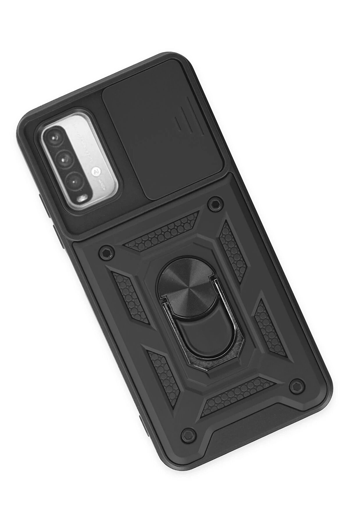 Xi̇aomi̇ Redmi̇ Note 9 4G Kılıf Pars Lens Yüzüklü Si̇li̇kon - Si̇yah - Dropx9636-2589