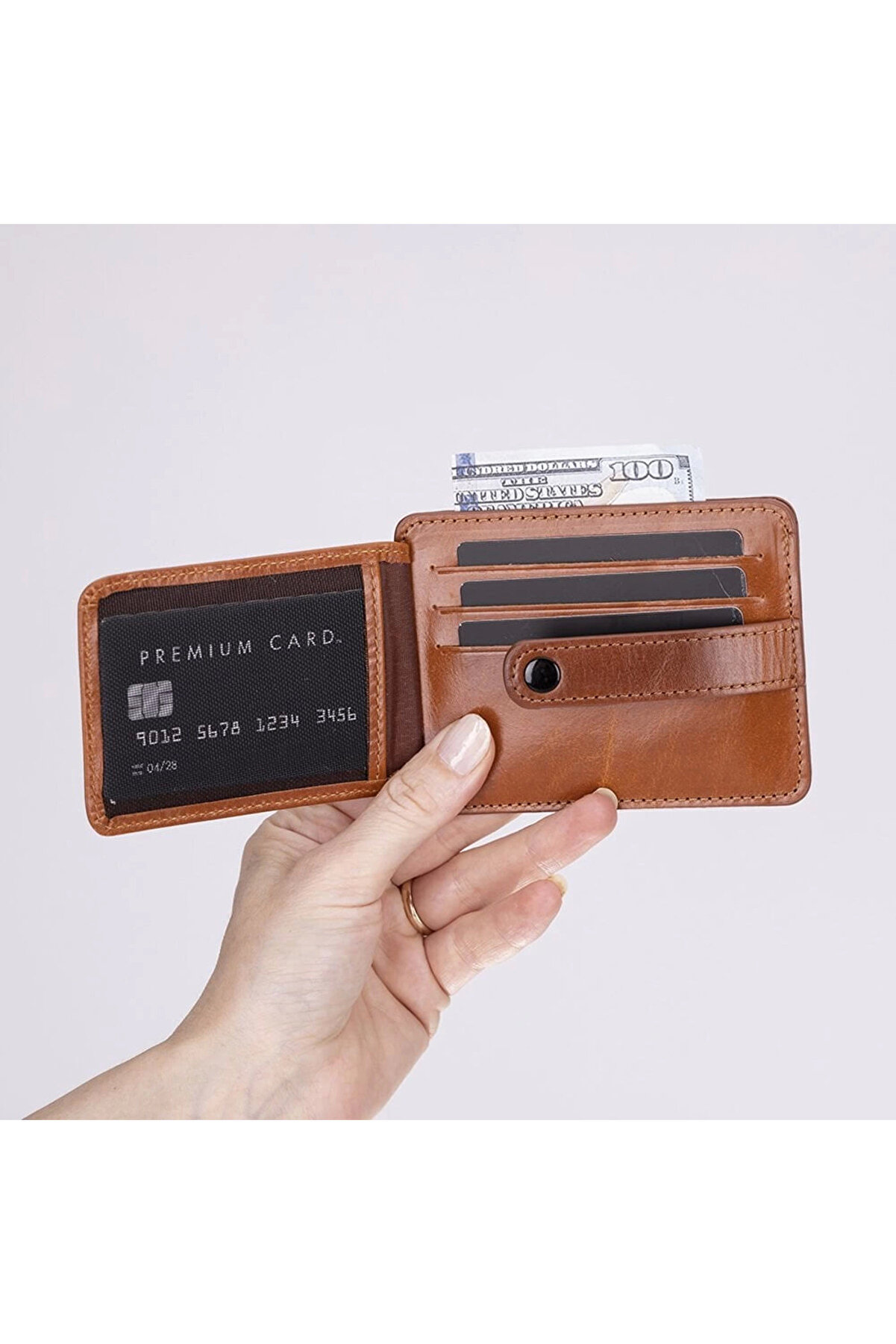 Haki̇ki̇ Deri̇, El Yapımı Kartlık Blwl20 Rst2 Gölgeli̇ Taba