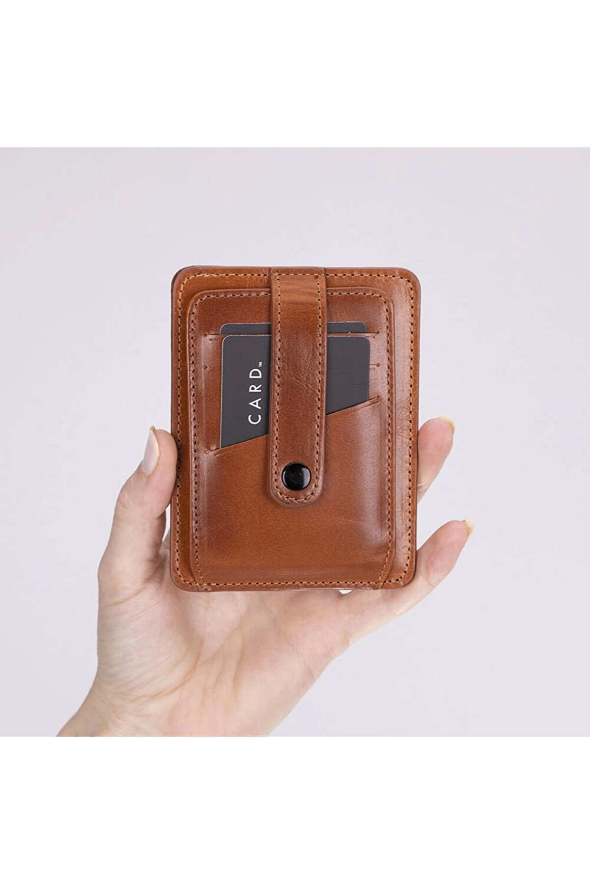 Haki̇ki̇ Deri̇, El Yapımı Kartlık Blwl20 Rst2 Gölgeli̇ Taba