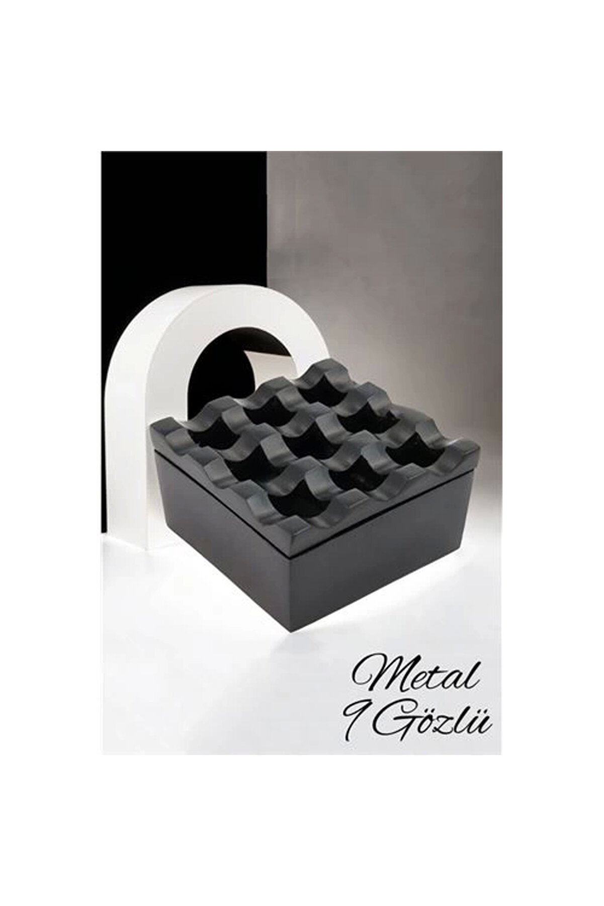 Modamtn Bfs Rexi̇te Si̇yah Metal 9 G&ouml;zl&uuml; K&uuml;l Tablası